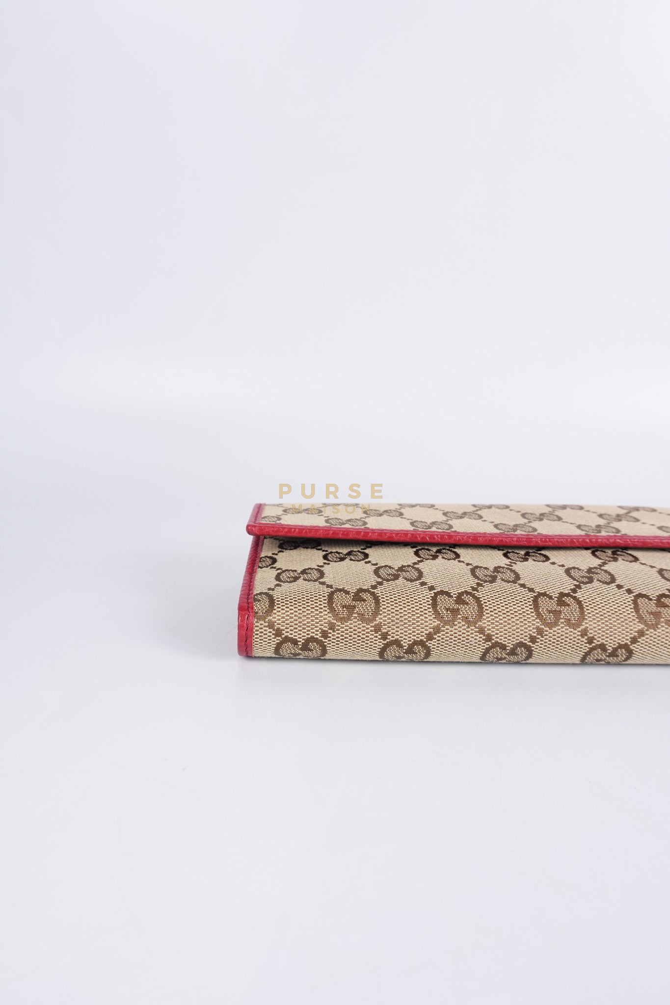 GG Canvas Long Wallet in Red Trim | Purse Maison Luxury Bags Shop
