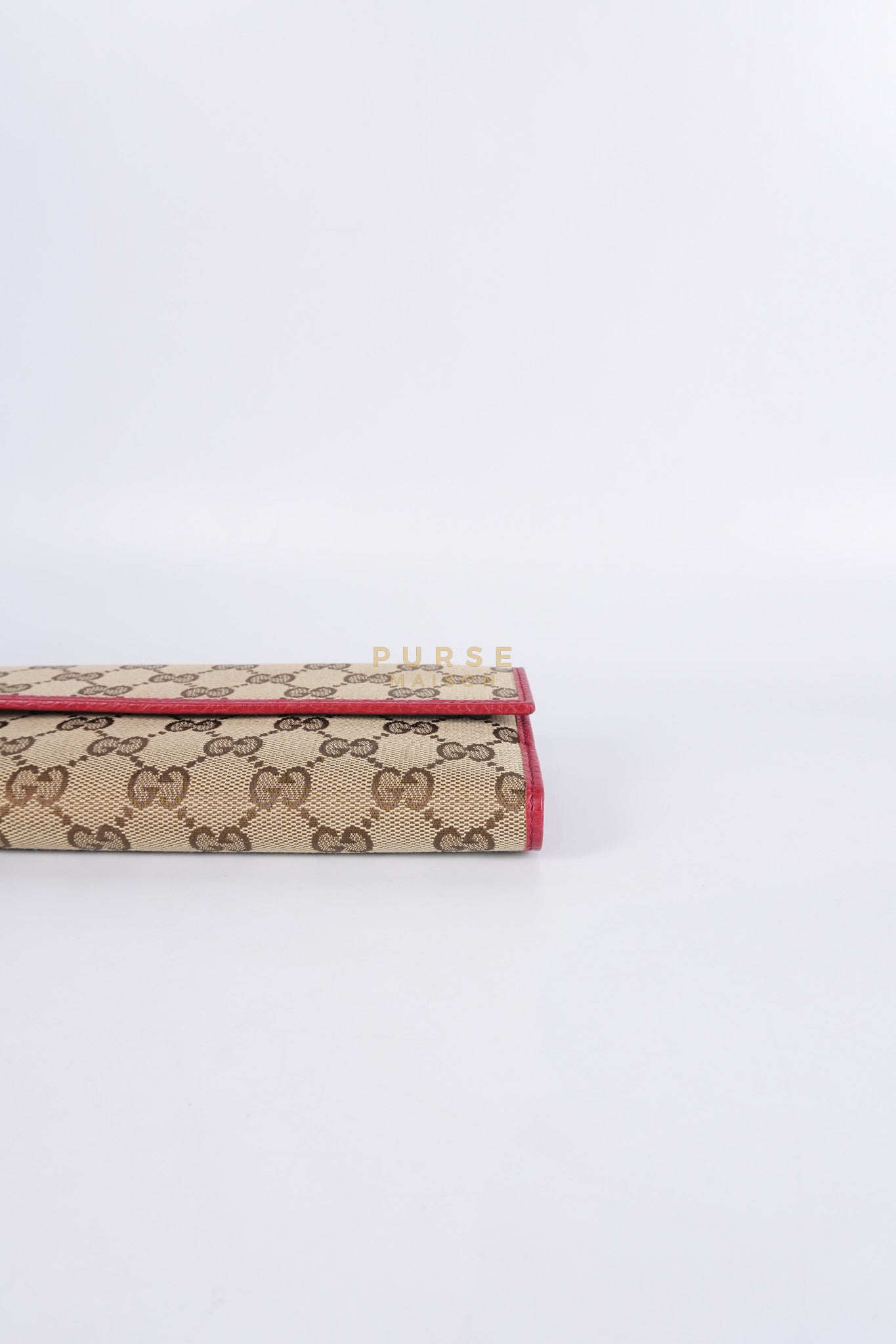 GG Canvas Long Wallet in Red Trim | Purse Maison Luxury Bags Shop
