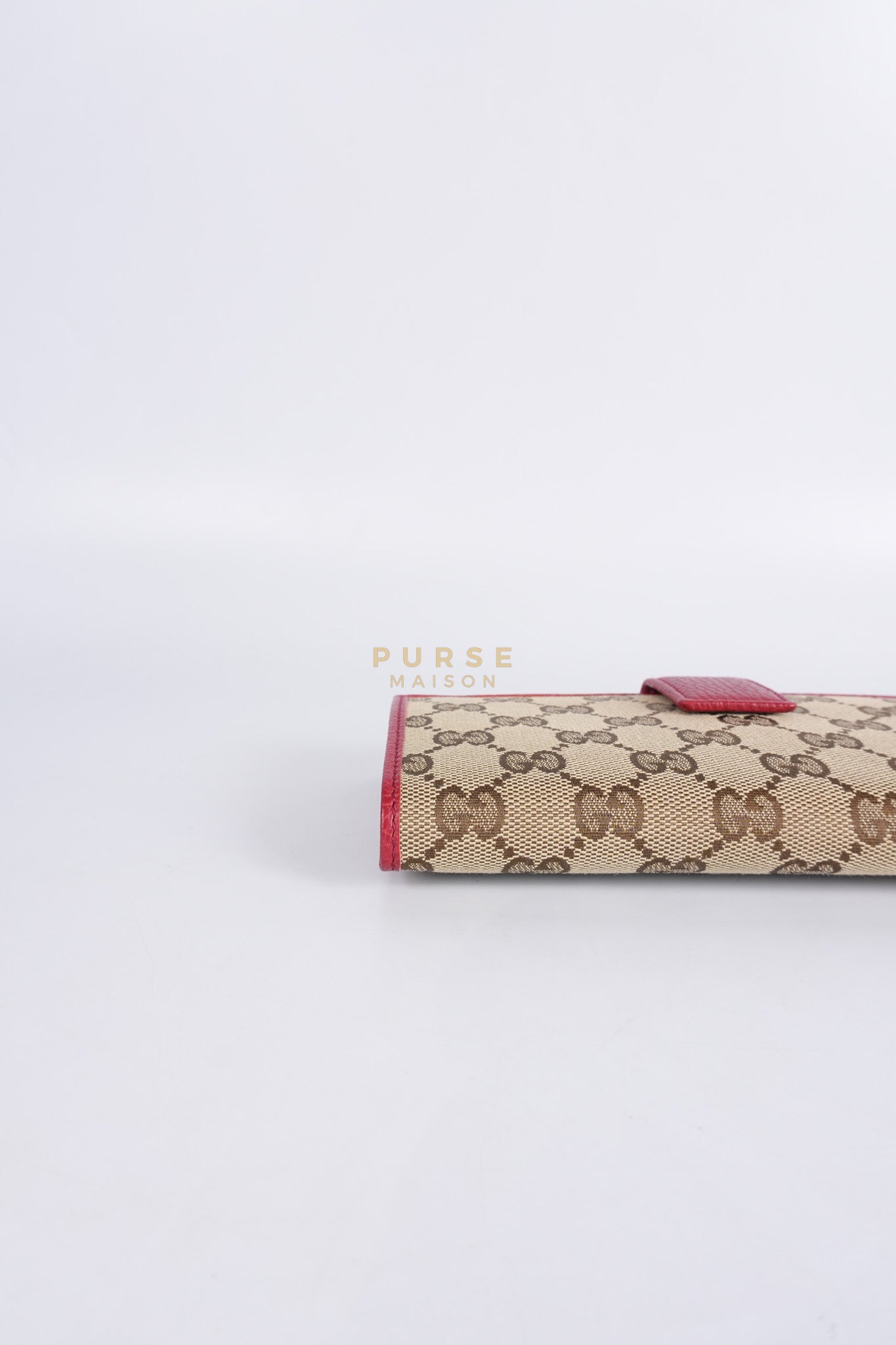 GG Canvas Long Wallet in Red Trim | Purse Maison Luxury Bags Shop