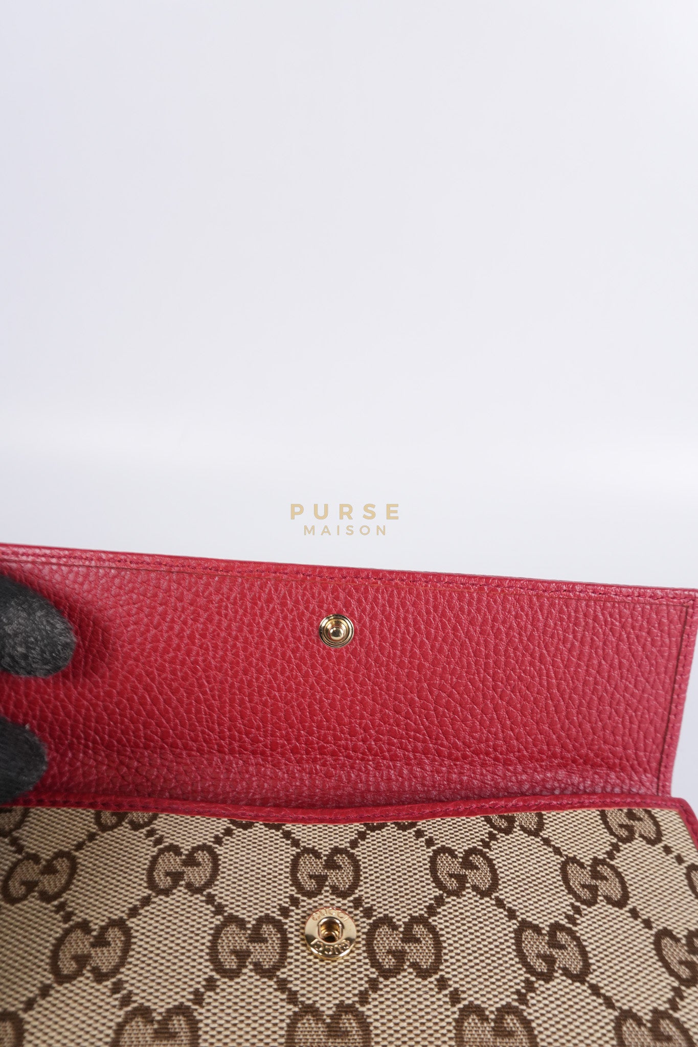 GG Canvas Long Wallet in Red Trim | Purse Maison Luxury Bags Shop