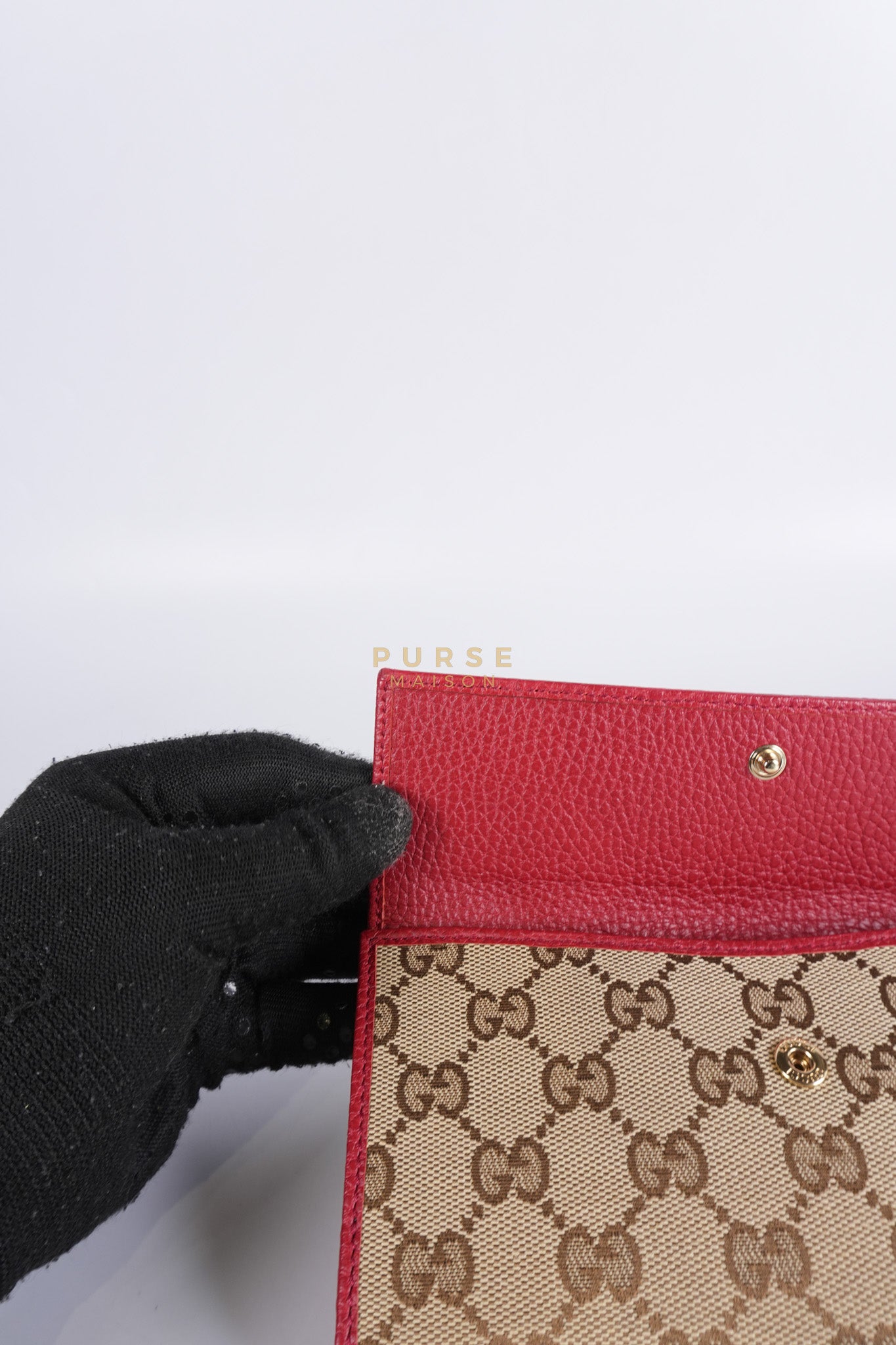GG Canvas Long Wallet in Red Trim | Purse Maison Luxury Bags Shop