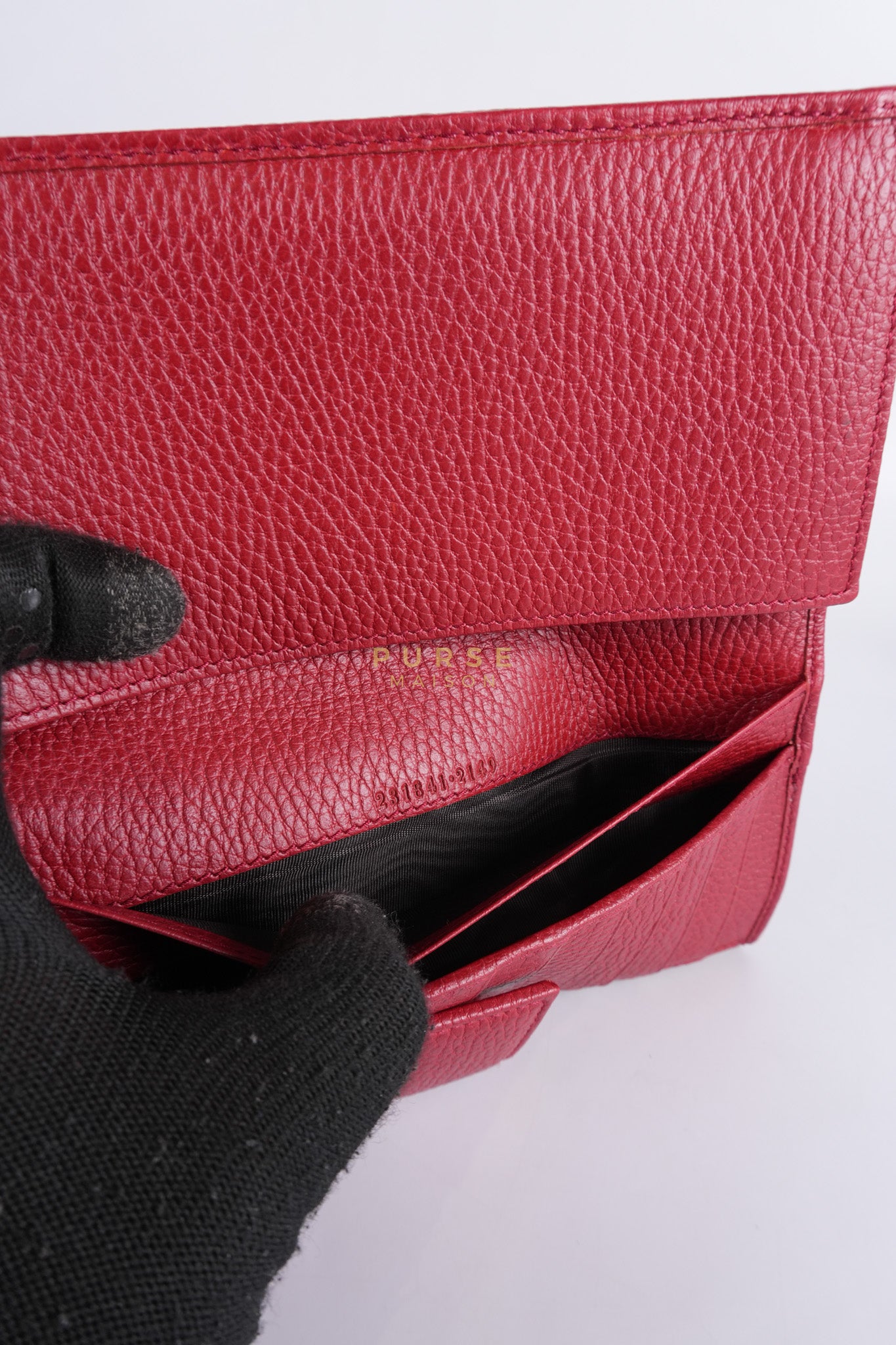 GG Canvas Long Wallet in Red Trim | Purse Maison Luxury Bags Shop