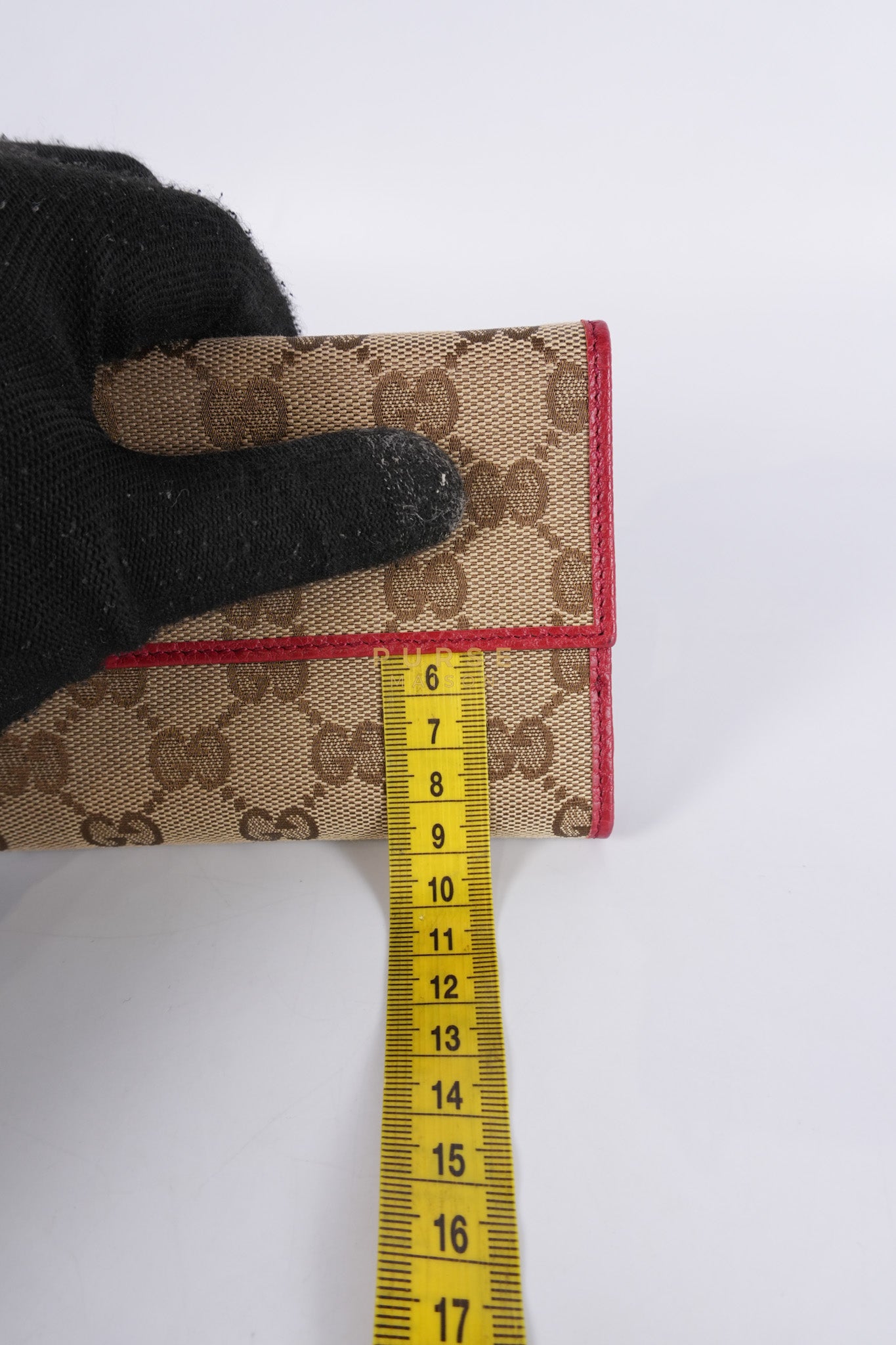 GG Canvas Long Wallet in Red Trim | Purse Maison Luxury Bags Shop