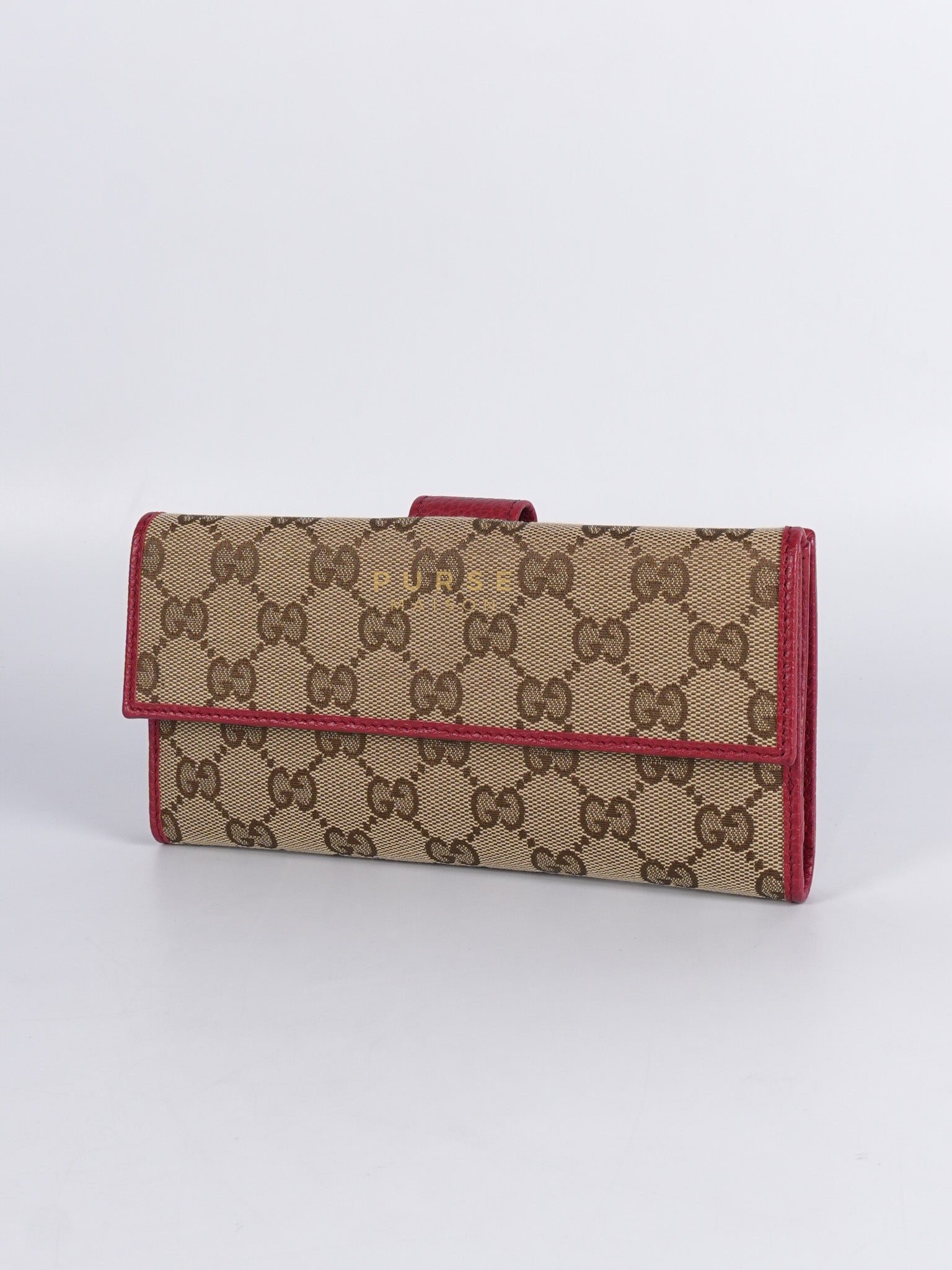 GG Canvas Long Wallet in Red Trim | Purse Maison Luxury Bags Shop