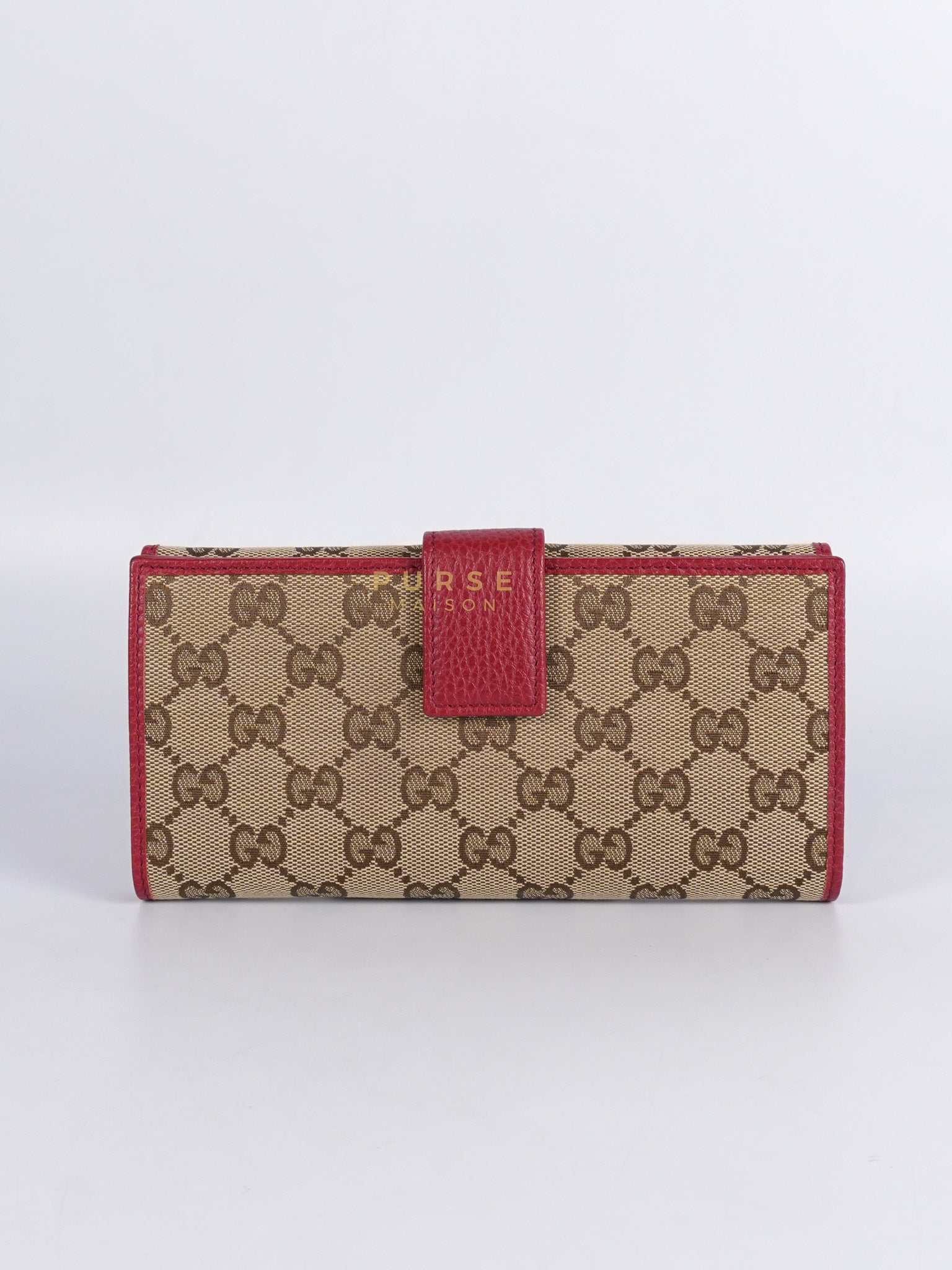 GG Canvas Long Wallet in Red Trim | Purse Maison Luxury Bags Shop