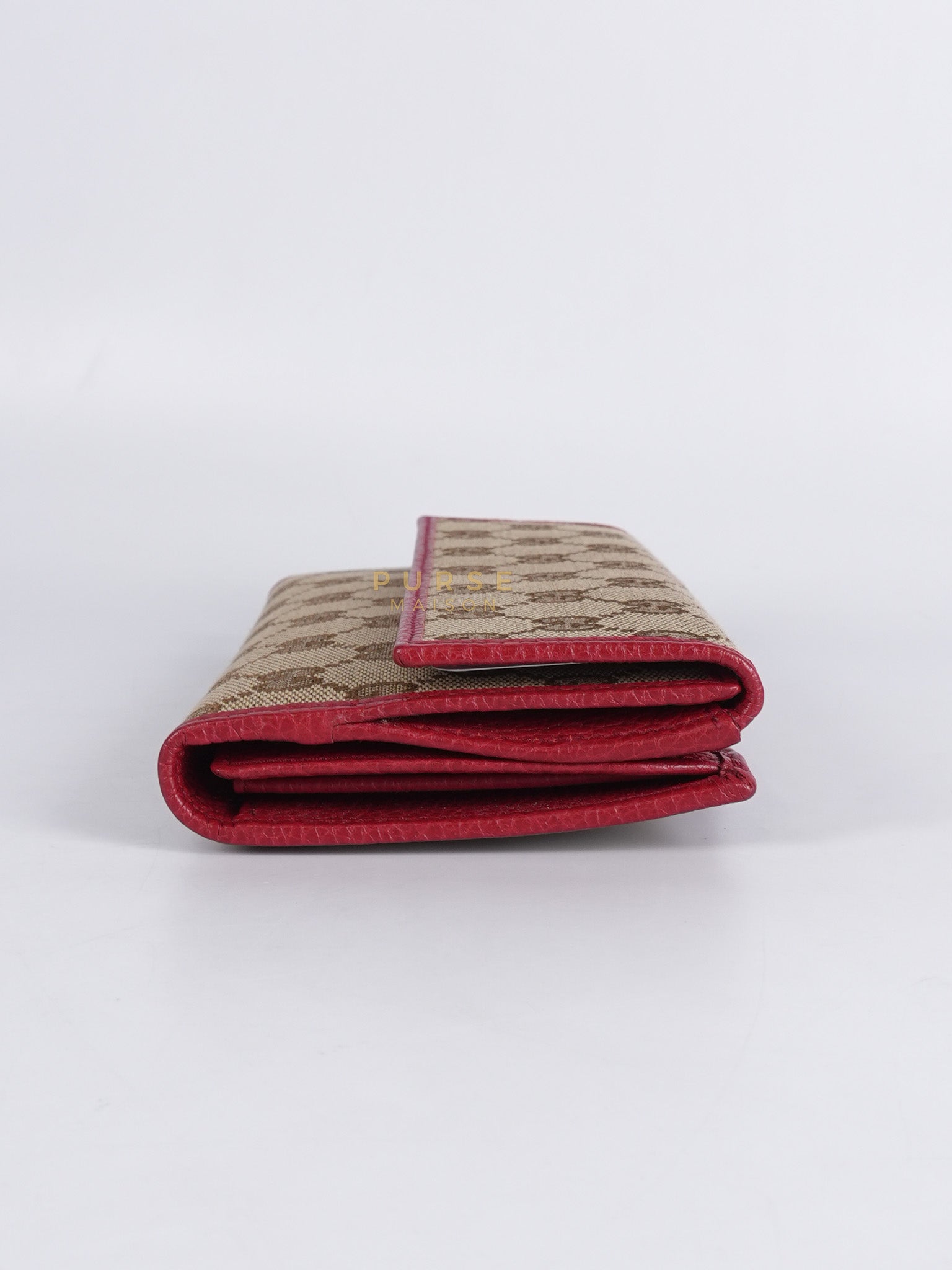 GG Canvas Long Wallet in Red Trim | Purse Maison Luxury Bags Shop
