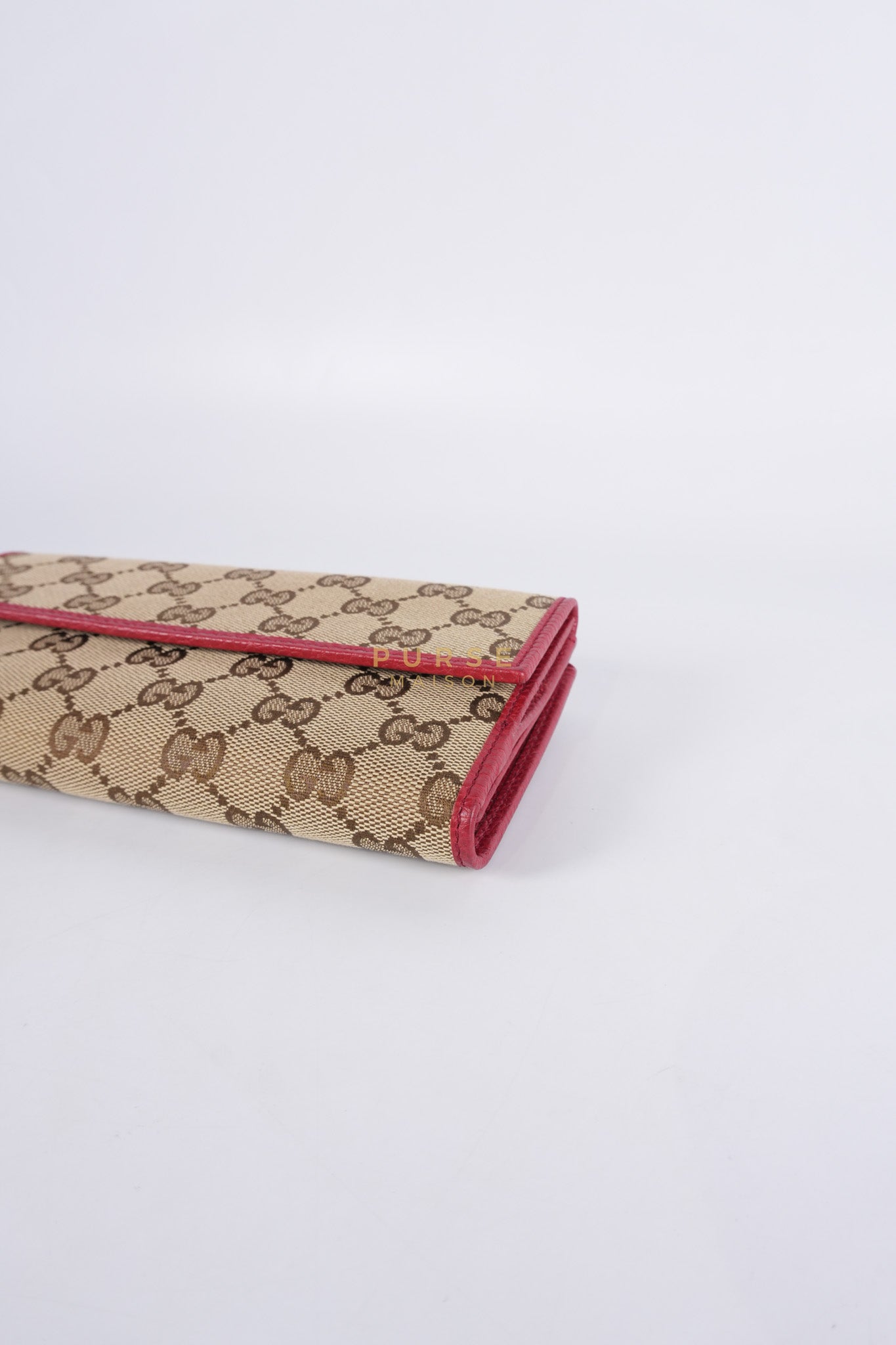 GG Canvas Long Wallet in Red Trim | Purse Maison Luxury Bags Shop
