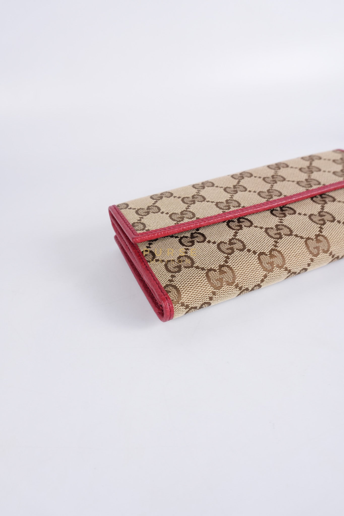 GG Canvas Long Wallet in Red Trim | Purse Maison Luxury Bags Shop