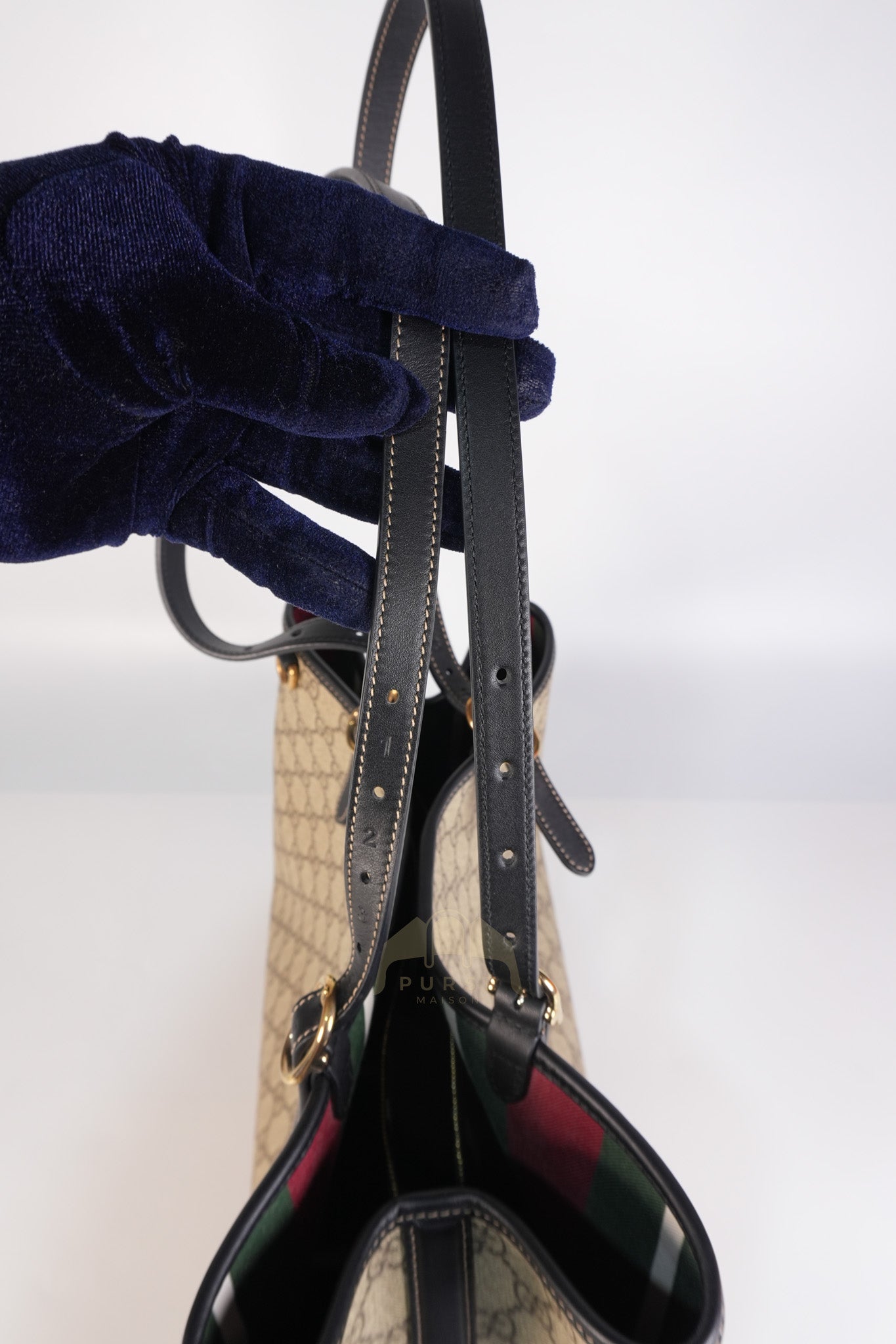 GG Emblem Tote Bag Medium in Supreme Canvas & Gold Hardware | Purse Maison Luxury Bags Shop