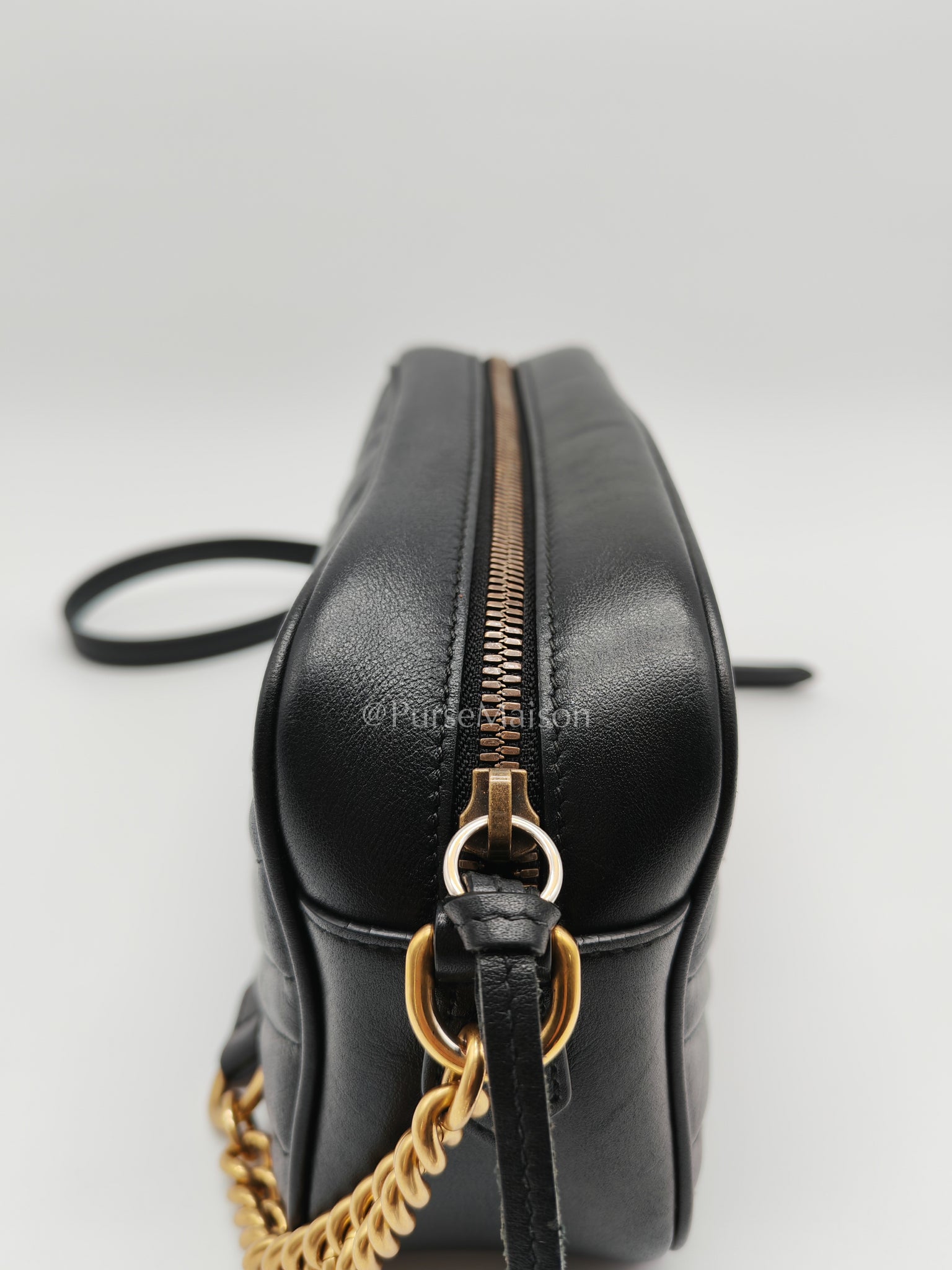 GG Marmont Camera Bag in Black Matelassé Leather | Purse Maison Luxury Bags Shop