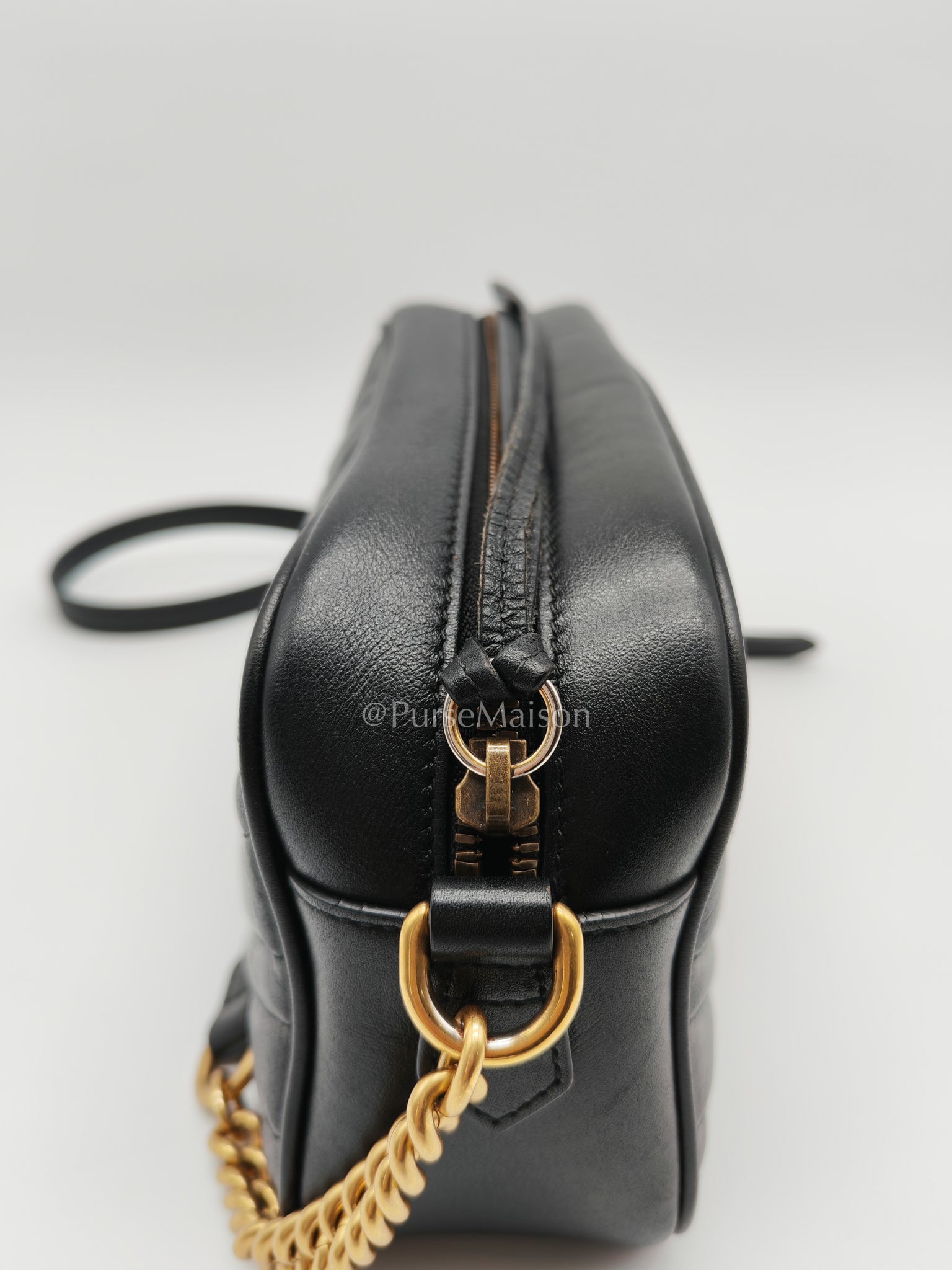 GG Marmont Camera Bag in Black Matelassé Leather | Purse Maison Luxury Bags Shop