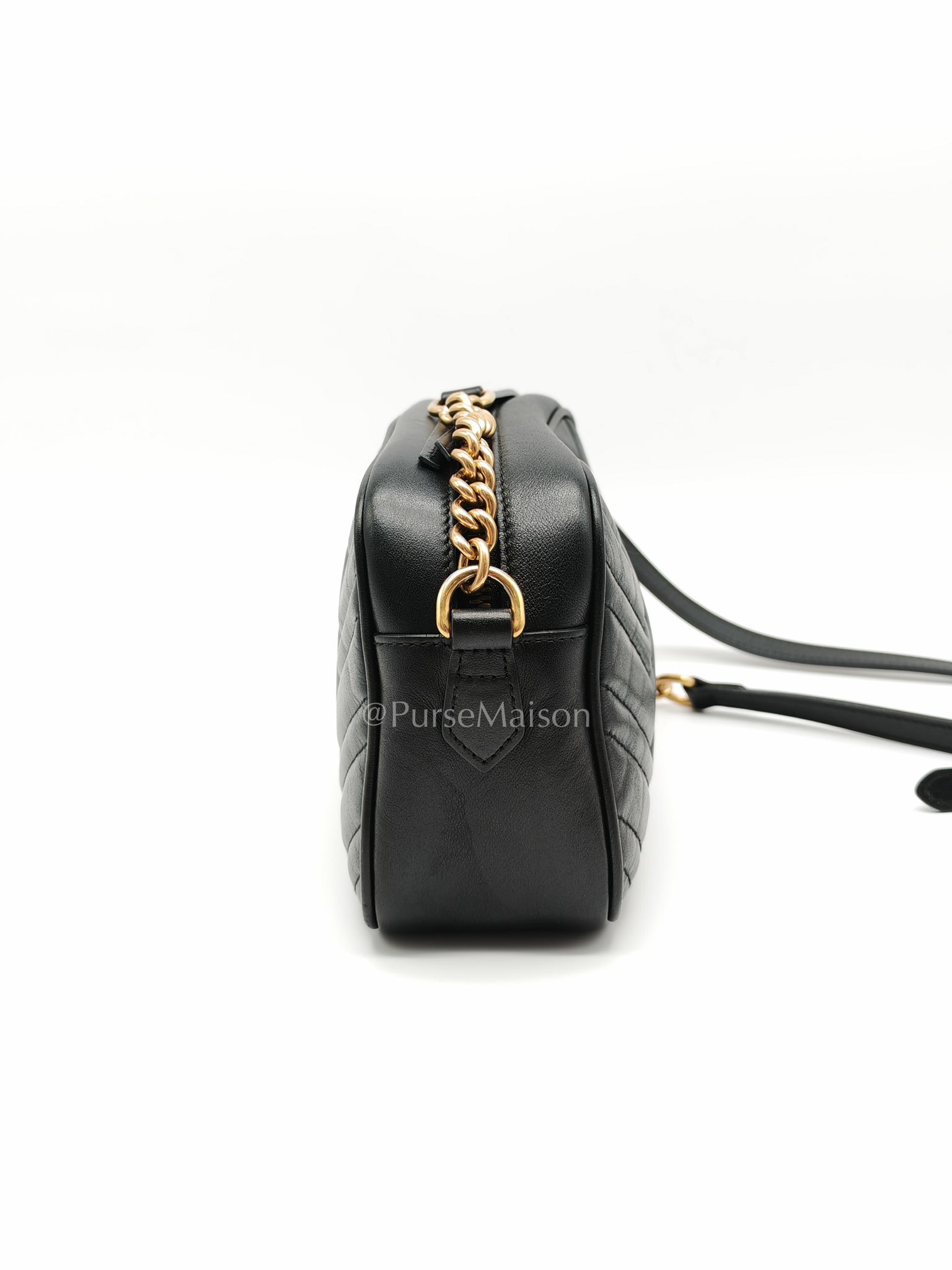 GG Marmont Camera Bag in Black Matelassé Leather | Purse Maison Luxury Bags Shop