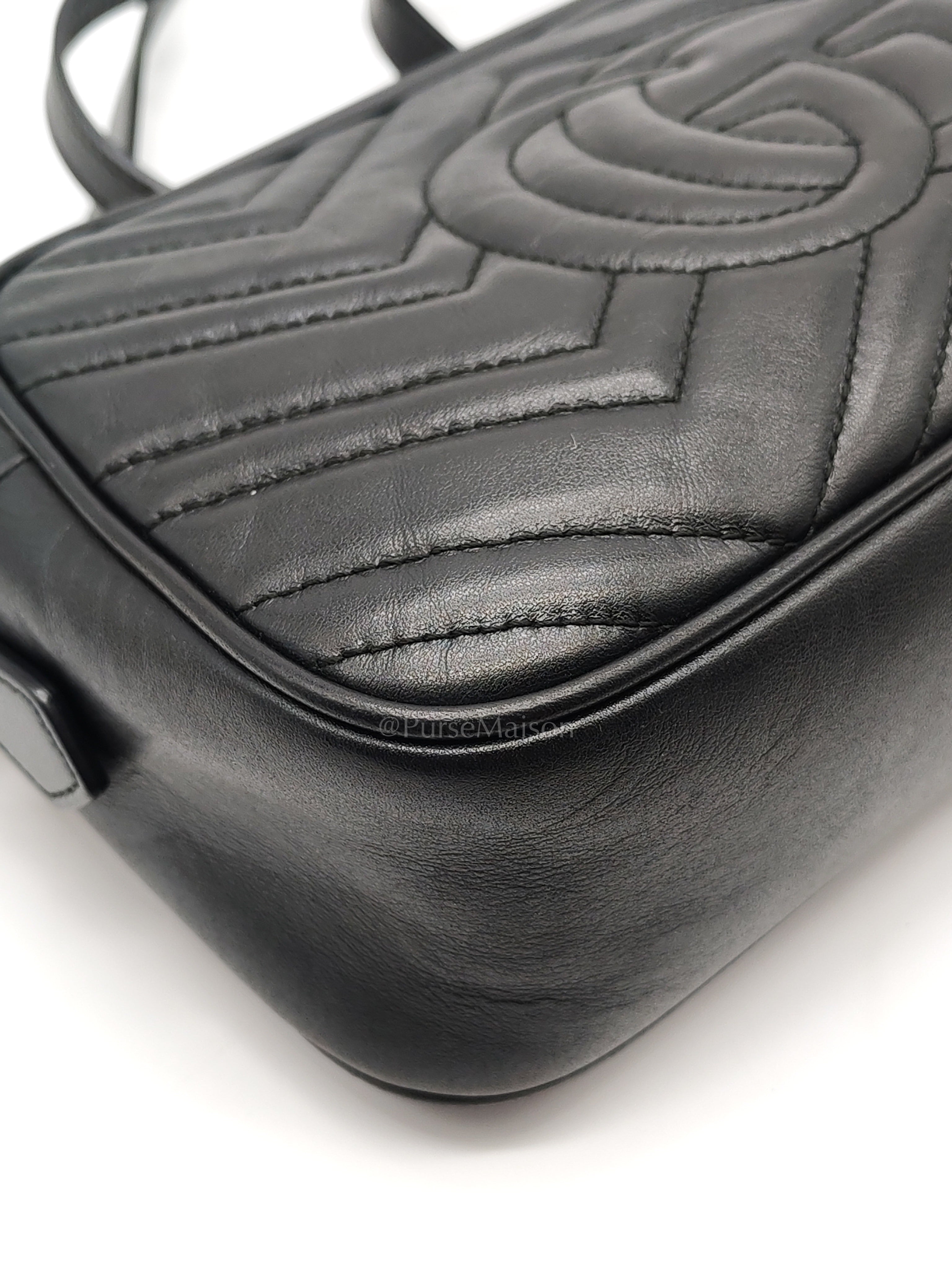 GG Marmont Camera Bag Small in Black Matelassé Leather | Purse Maison Luxury Bags Shop