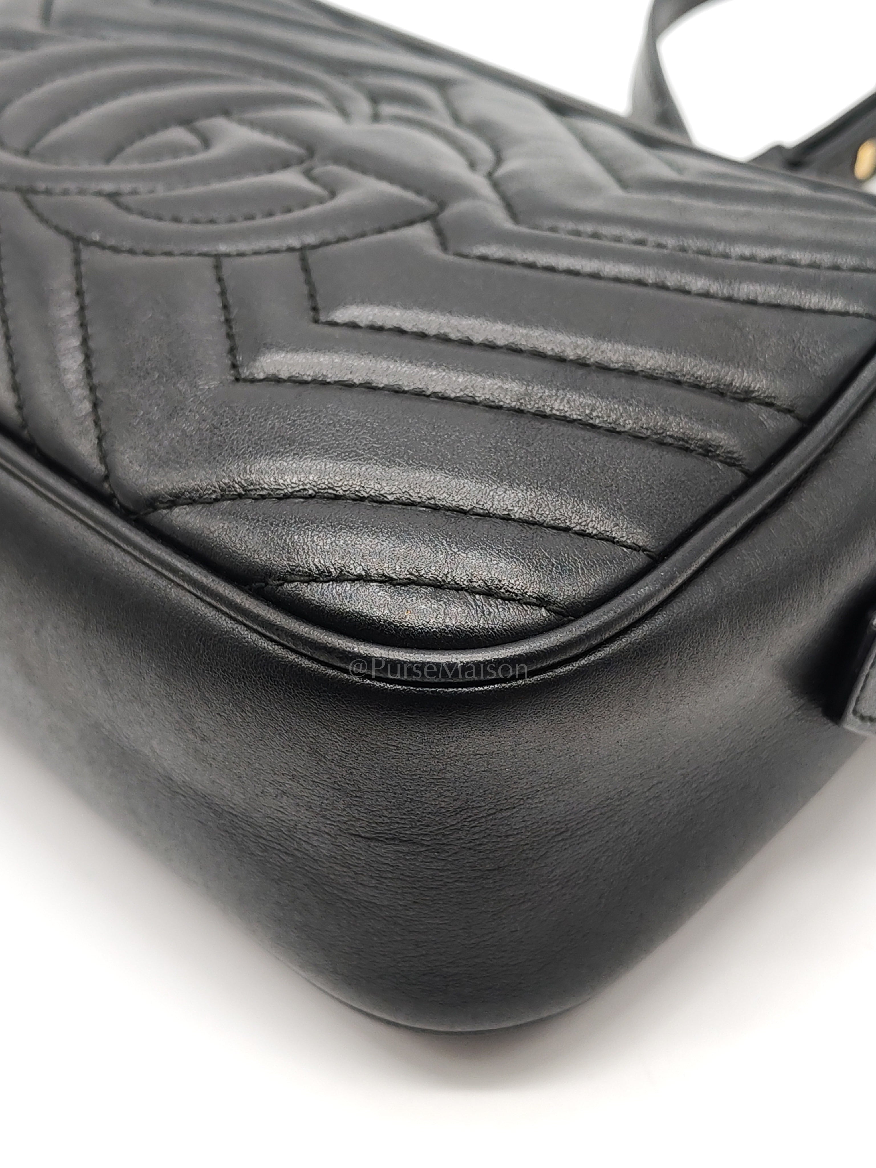 GG Marmont Camera Bag Small in Black Matelassé Leather | Purse Maison Luxury Bags Shop