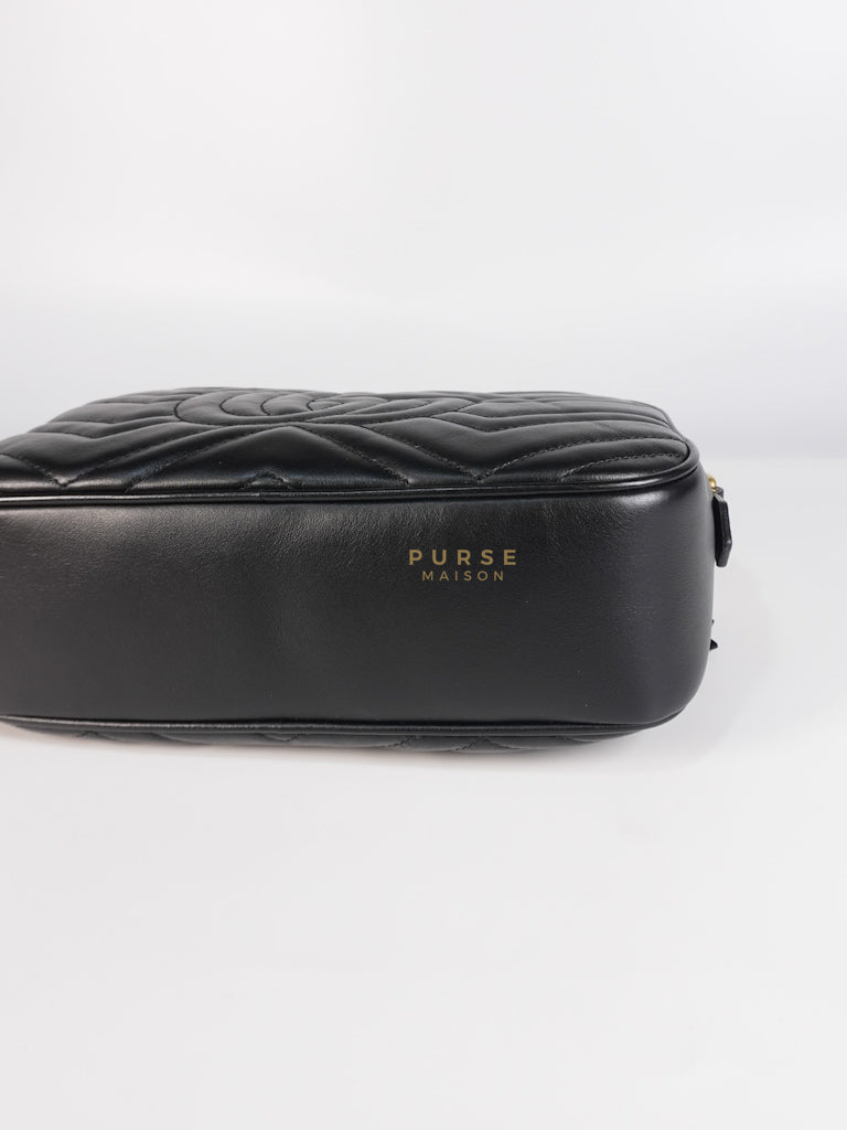 GG Marmont Camera Bag Small in Black Matelassé Leather | Purse Maison Luxury Bags Shop