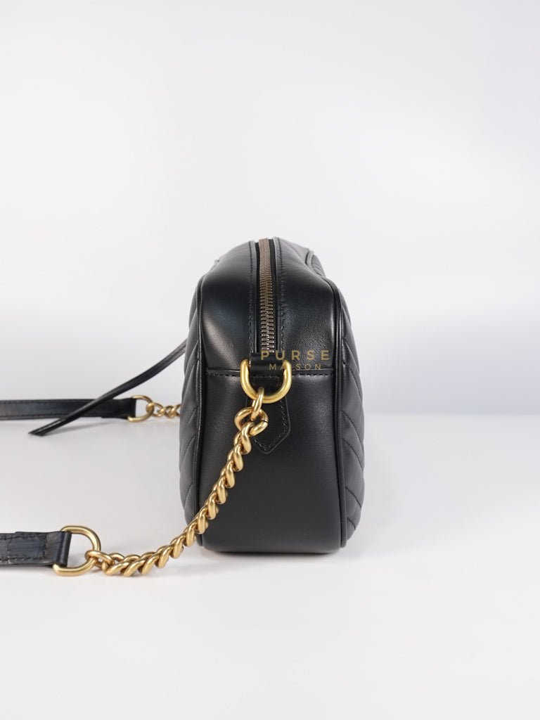 GG Marmont Camera Bag Small in Black Matelassé Leather | Purse Maison Luxury Bags Shop