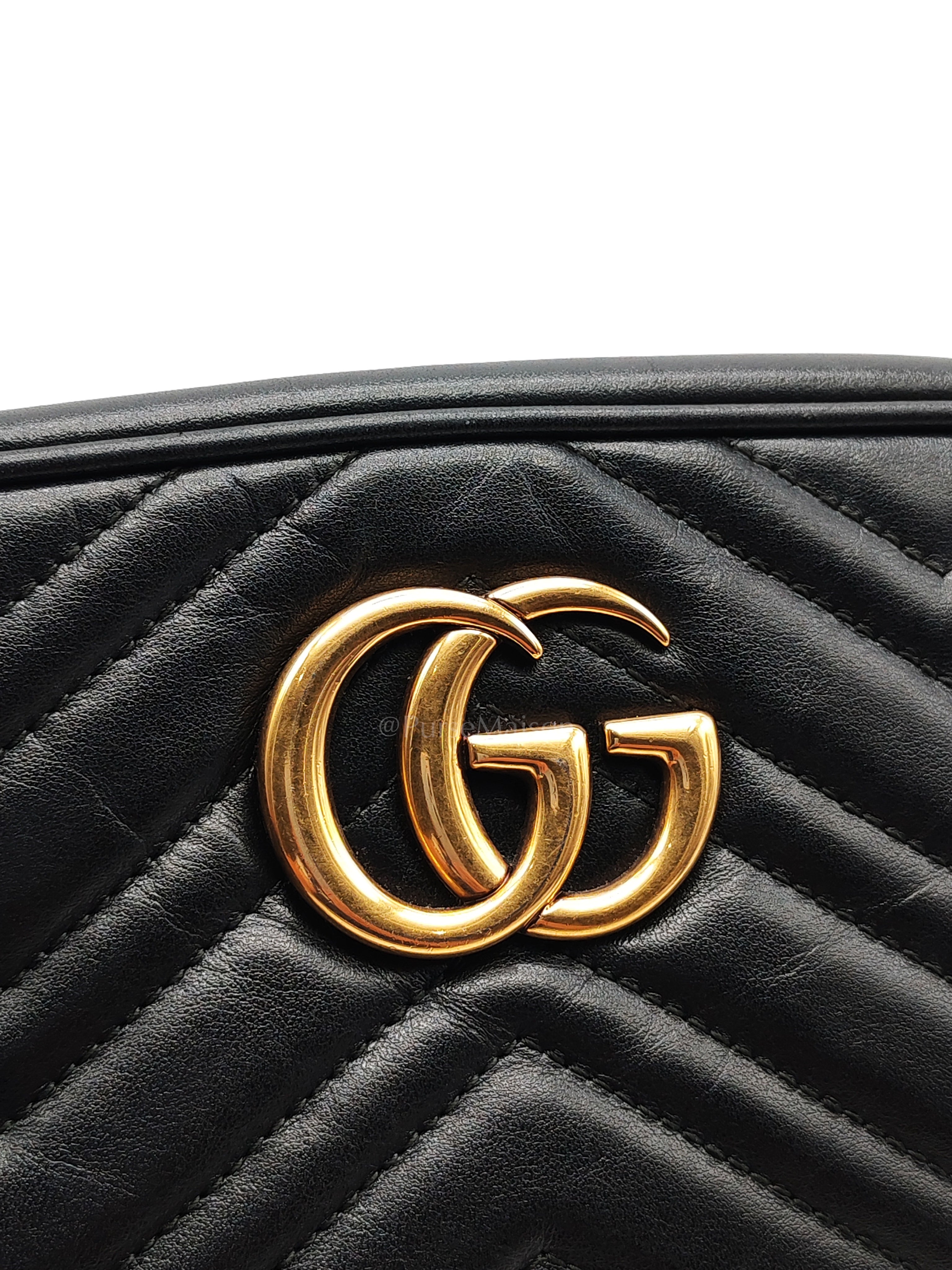 GG Marmont Camera Bag Small in Black Matelassé Leather | Purse Maison Luxury Bags Shop