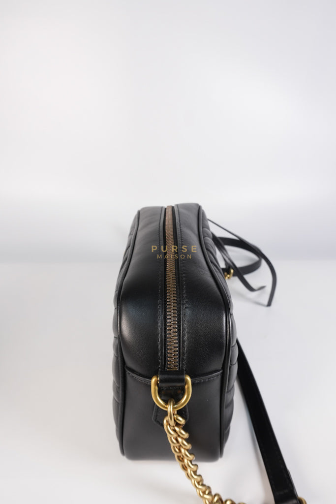 GG Marmont Camera Bag Small in Black Matelassé Leather | Purse Maison Luxury Bags Shop