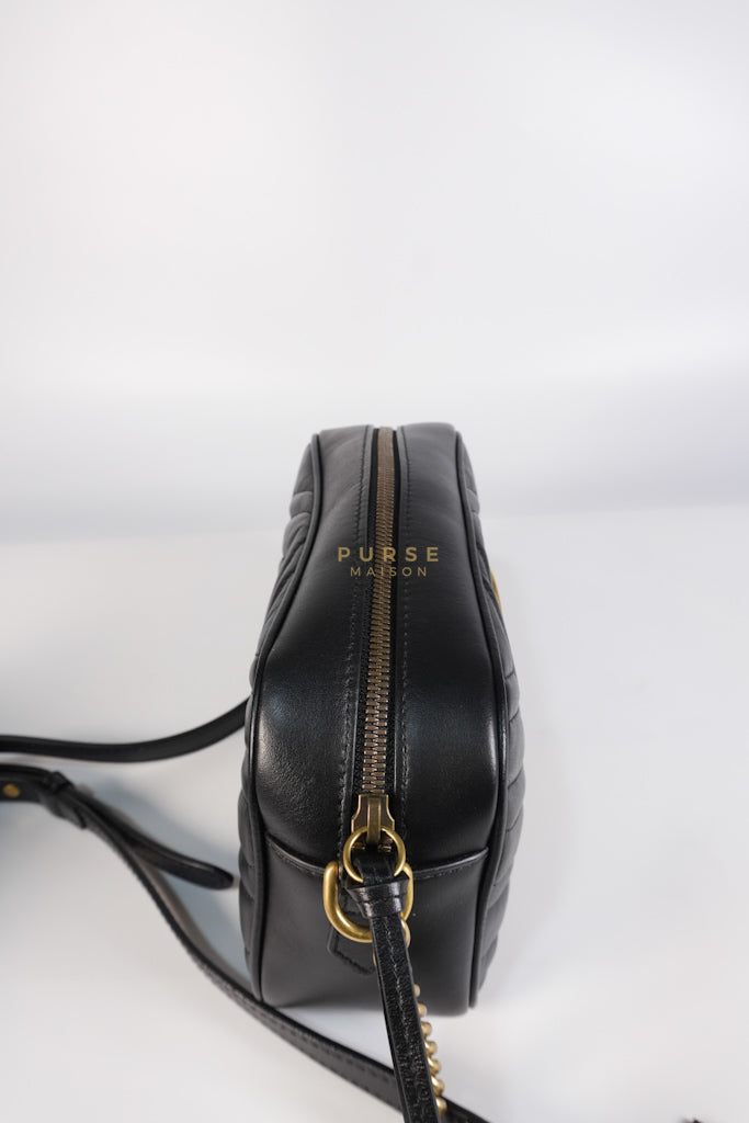 GG Marmont Camera Bag Small in Black Matelassé Leather | Purse Maison Luxury Bags Shop