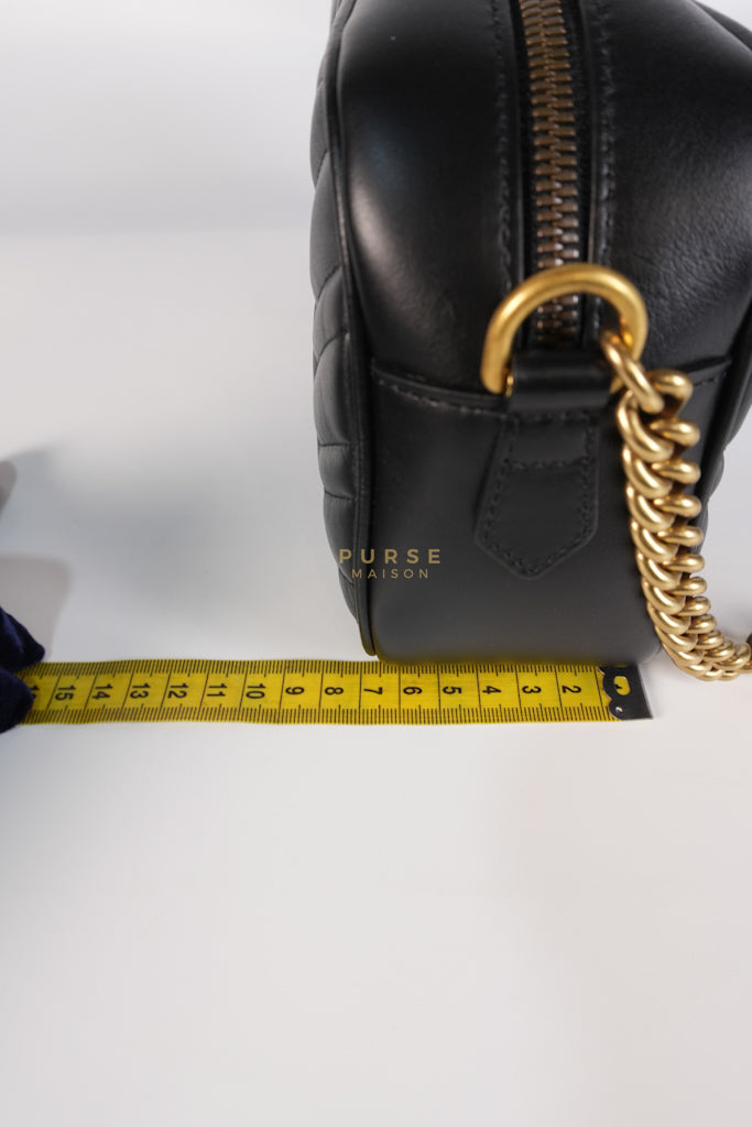 GG Marmont Camera Bag Small in Black Matelassé Leather | Purse Maison Luxury Bags Shop