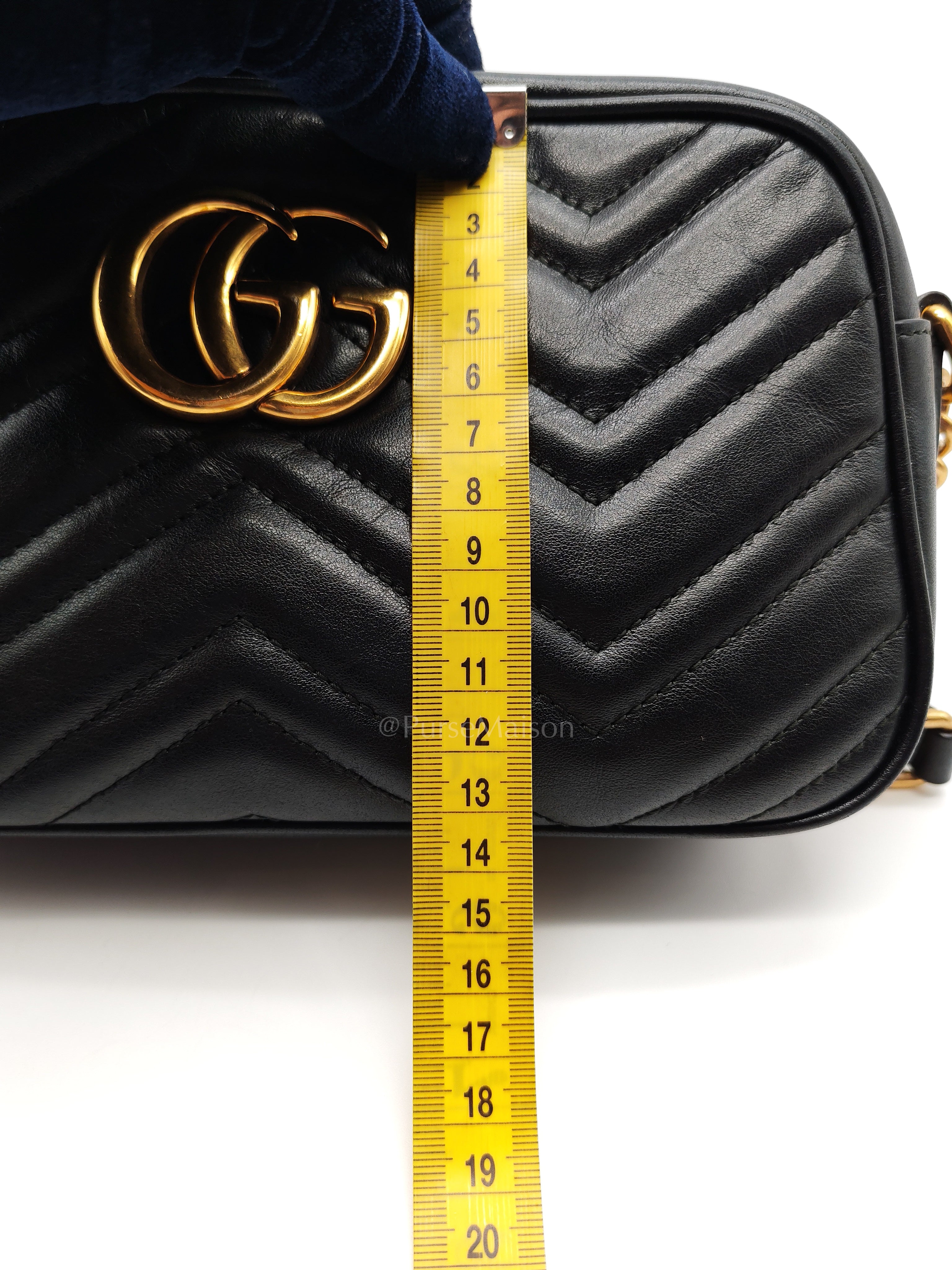 GG Marmont Camera Bag Small in Black Matelassé Leather | Purse Maison Luxury Bags Shop
