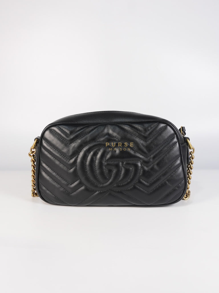 GG Marmont Camera Bag Small in Black Matelassé Leather | Purse Maison Luxury Bags Shop