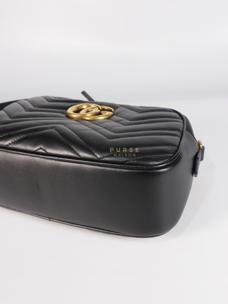 GG Marmont Camera Bag Small in Black Matelassé Leather | Purse Maison Luxury Bags Shop