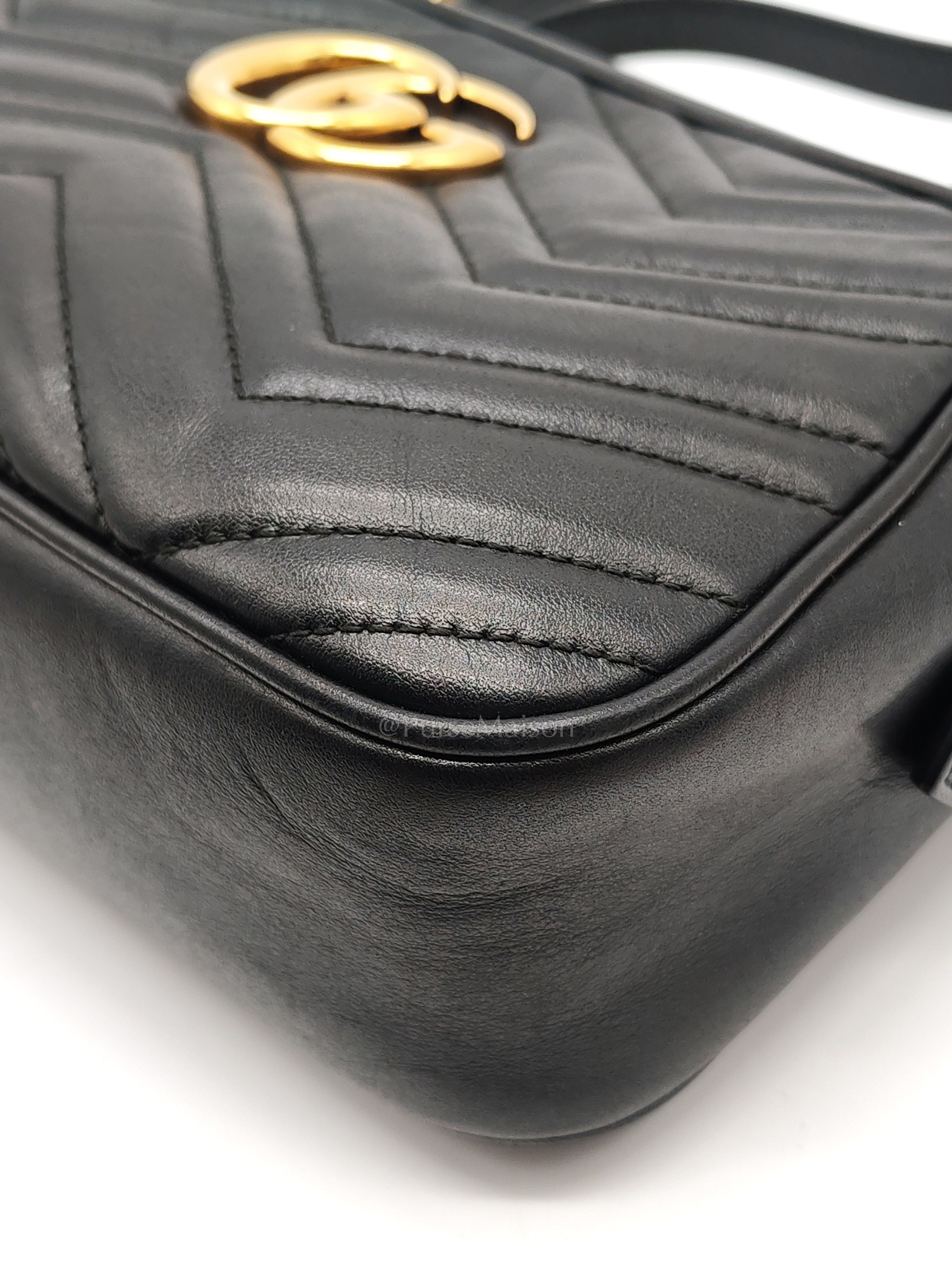GG Marmont Camera Bag Small in Black Matelassé Leather | Purse Maison Luxury Bags Shop