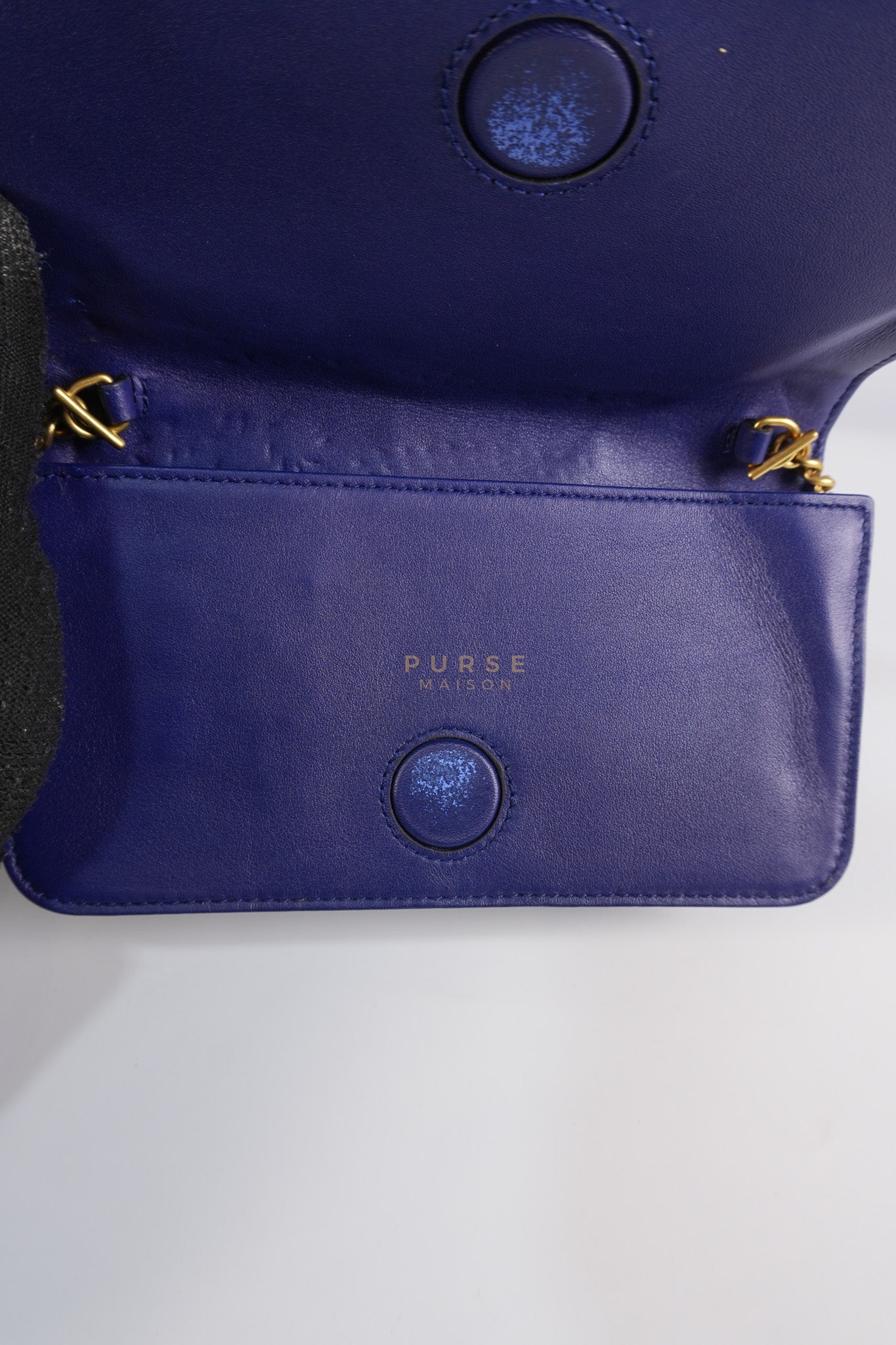 GG Marmont Chain Bag Super Mini in Royal Blue Velvet | Purse Maison Luxury Bags Shop