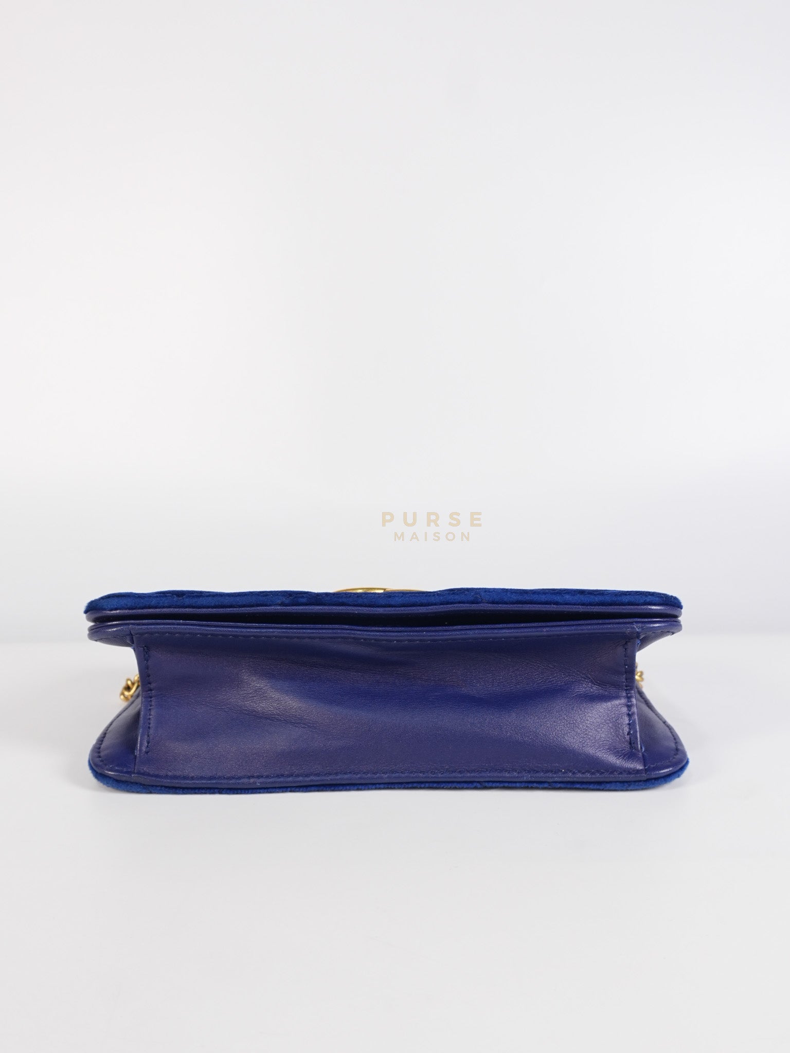 GG Marmont Chain Bag Super Mini in Royal Blue Velvet | Purse Maison Luxury Bags Shop