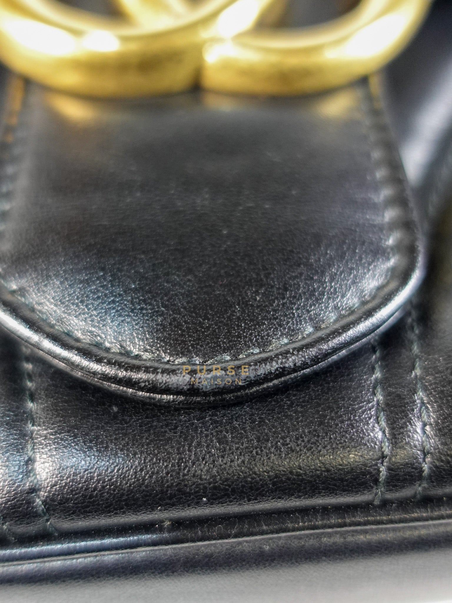 GG Marmont Flap Bag Large in Black Matelasse Leather & Aged Gold Hardware | Purse Maison Luxury Bags Shop