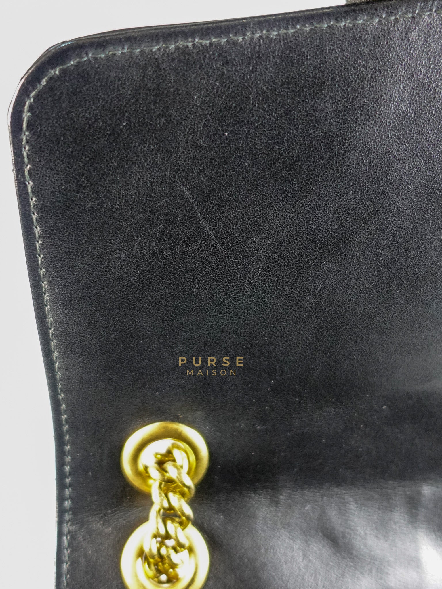 GG Marmont Flap Bag Large in Black Matelasse Leather & Aged Gold Hardware | Purse Maison Luxury Bags Shop