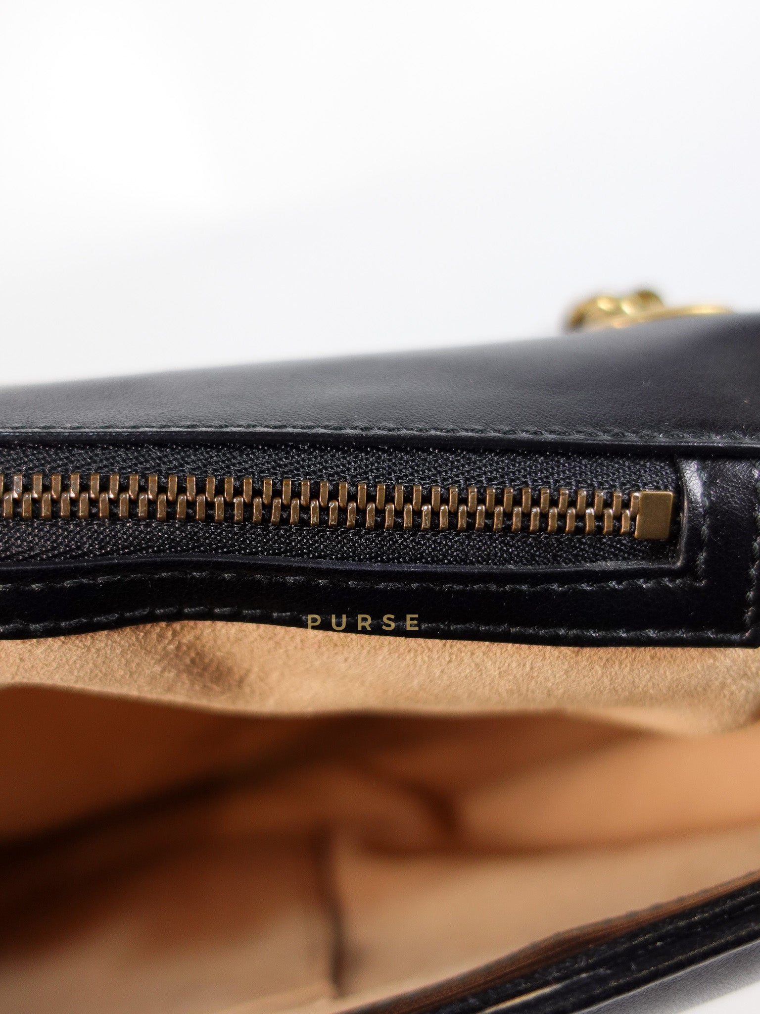 GG Marmont Flap Bag Large in Black Matelasse Leather & Aged Gold Hardware | Purse Maison Luxury Bags Shop