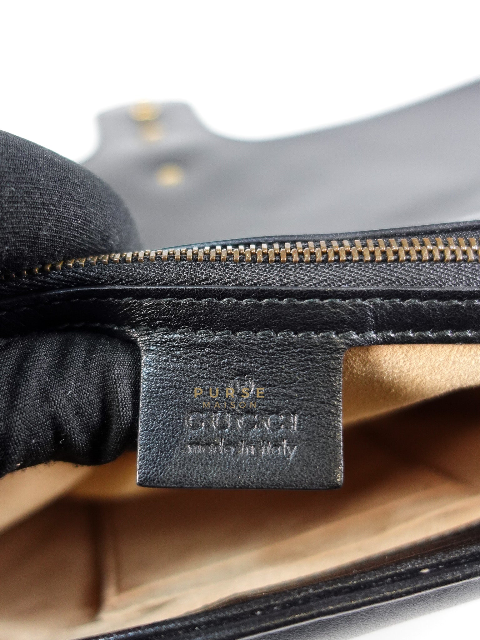 GG Marmont Flap Bag Large in Black Matelasse Leather & Aged Gold Hardware | Purse Maison Luxury Bags Shop