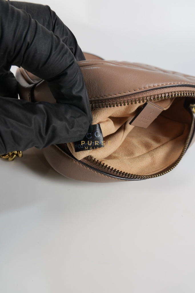 GG Marmont Mini Camera Bag in Dusty Rose Matellase & Gold Hardware | Purse Maison Luxury Bags Shop