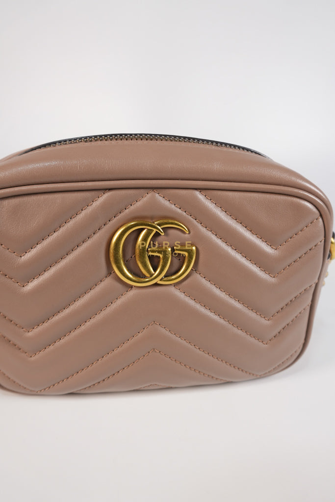 GG Marmont Mini Camera Bag in Dusty Rose Matellase & Gold Hardware | Purse Maison Luxury Bags Shop