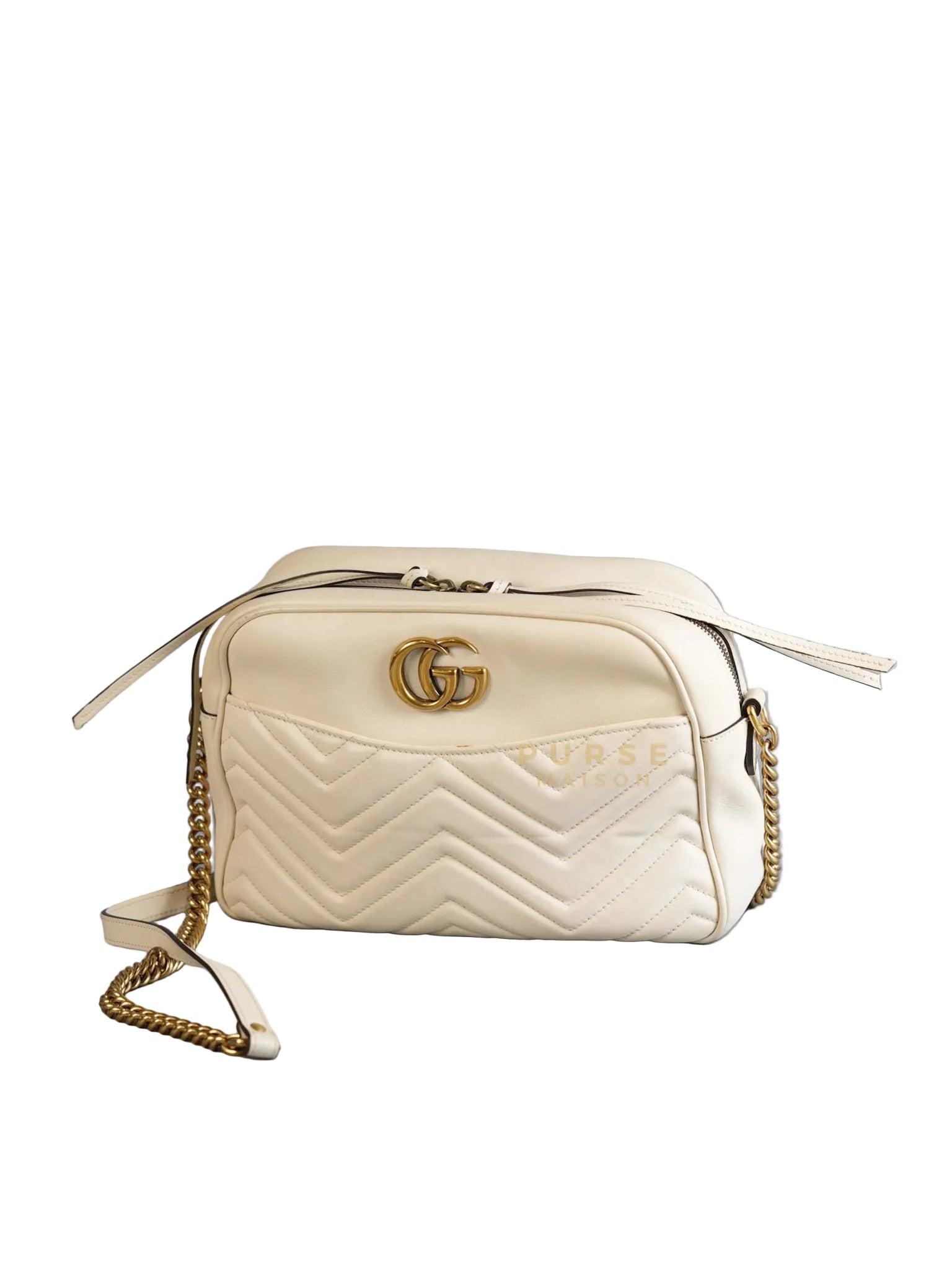 GG Marmont Off White Matelasse Camera Medium Bag | Purse Maison Luxury Bags Shop