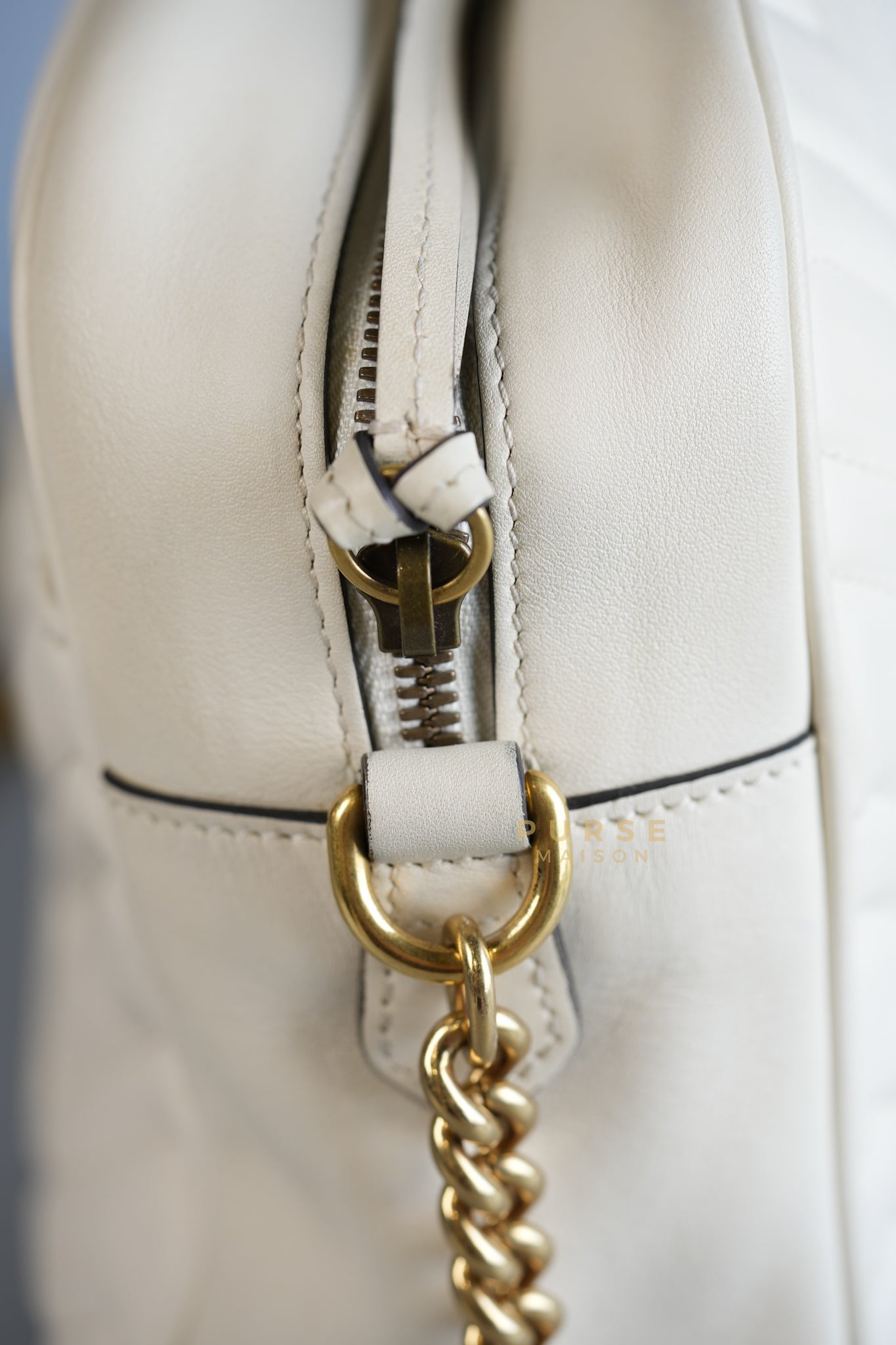 GG Marmont Off White Matelasse Camera Medium Bag | Purse Maison Luxury Bags Shop