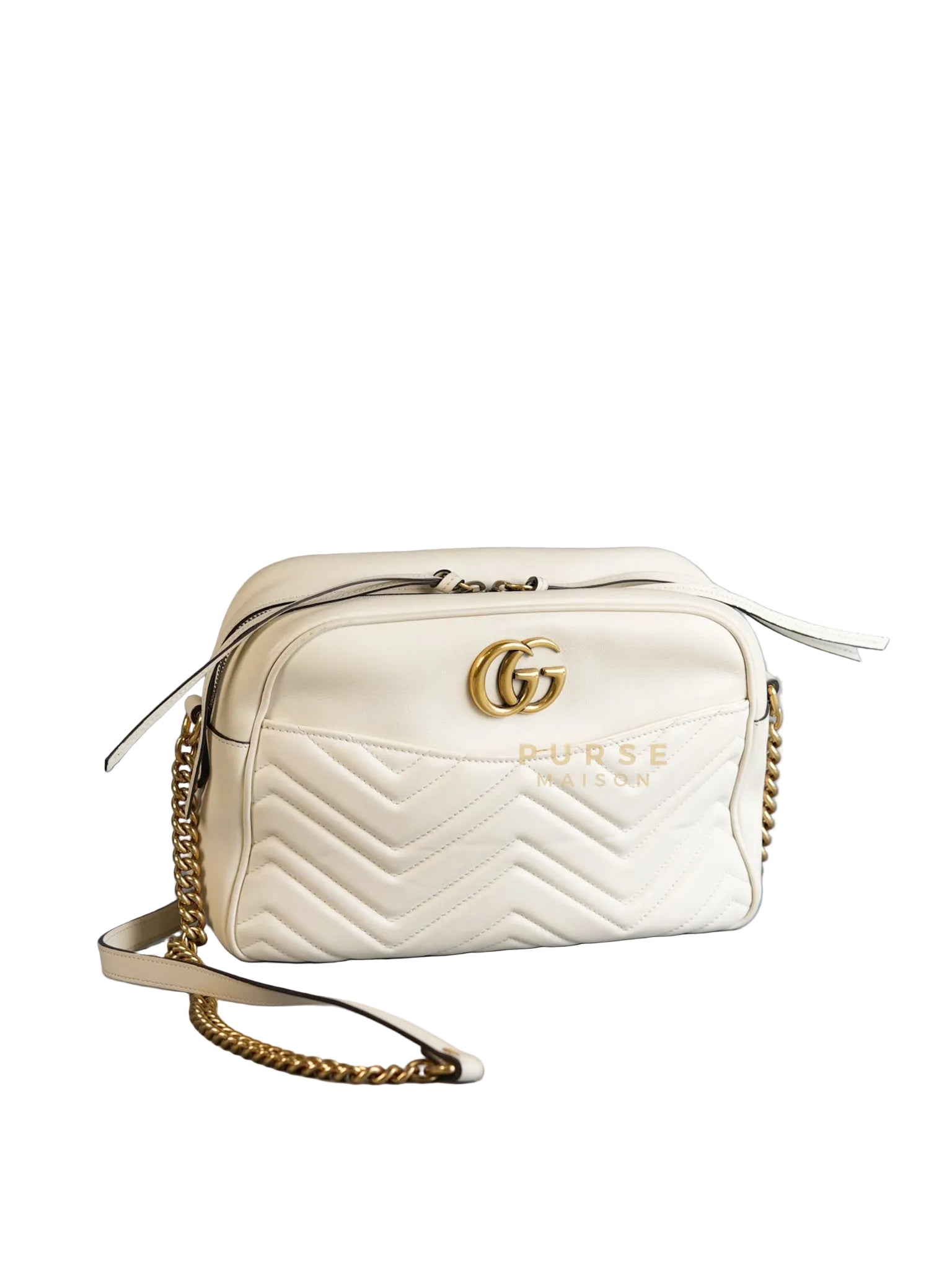 GG Marmont Off White Matelasse Camera Medium Bag | Purse Maison Luxury Bags Shop