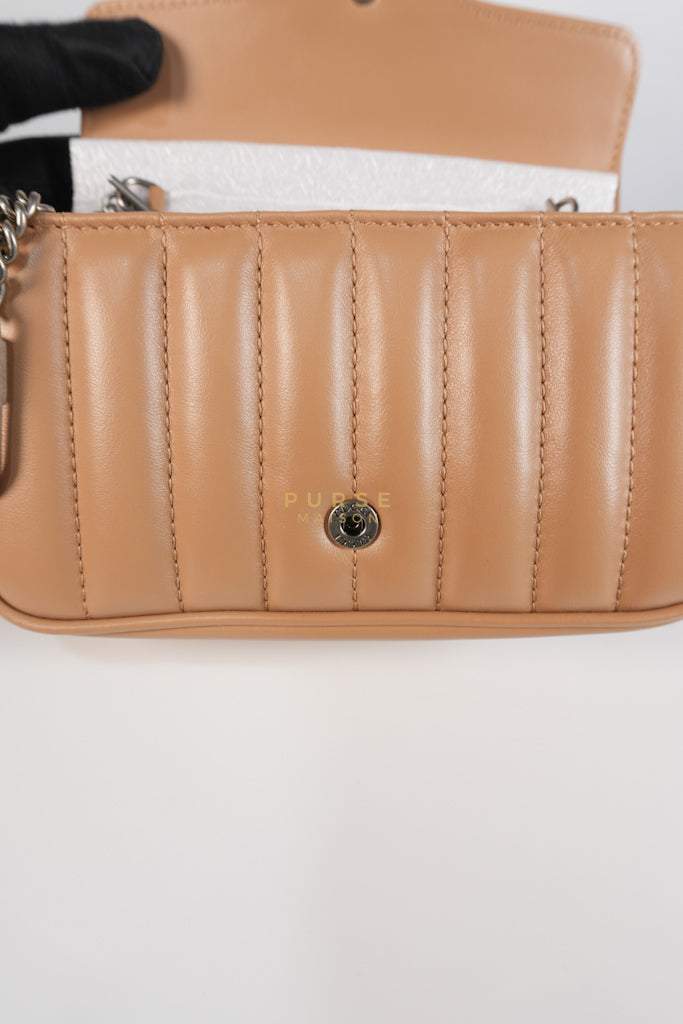 GG Marmont Super Mini Bag in Beige Matellase Leather & Ruthenium Hardware | Purse Maison Luxury Bags Shop