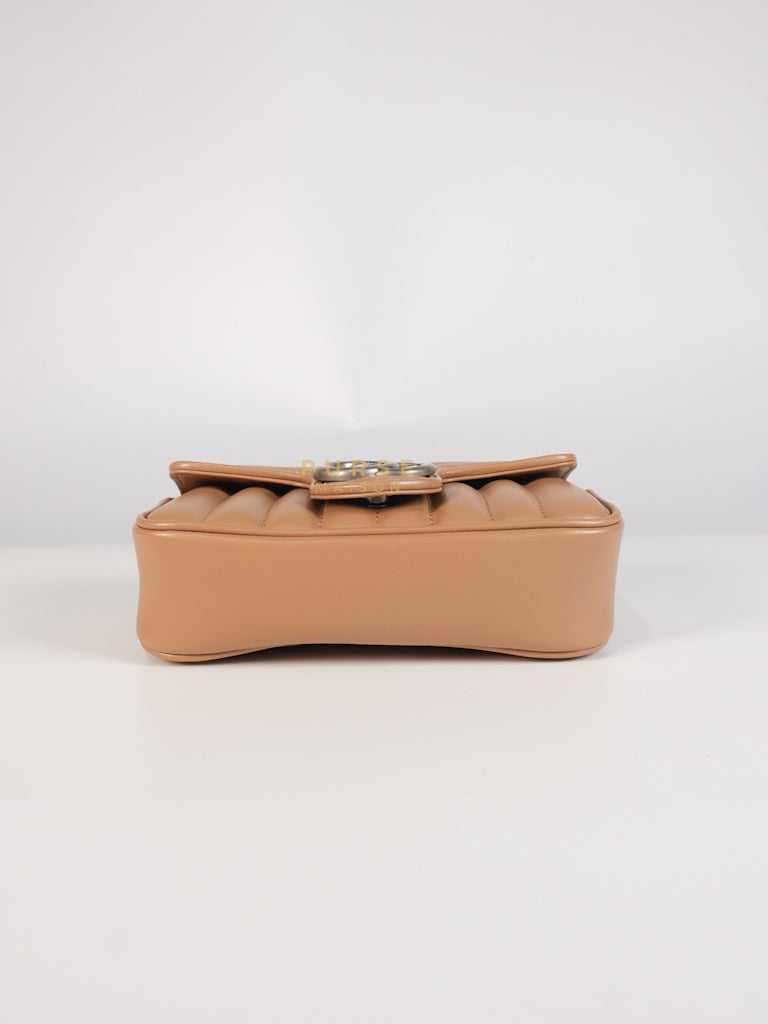 GG Marmont Super Mini Bag in Beige Matellase Leather & Ruthenium Hardware | Purse Maison Luxury Bags Shop