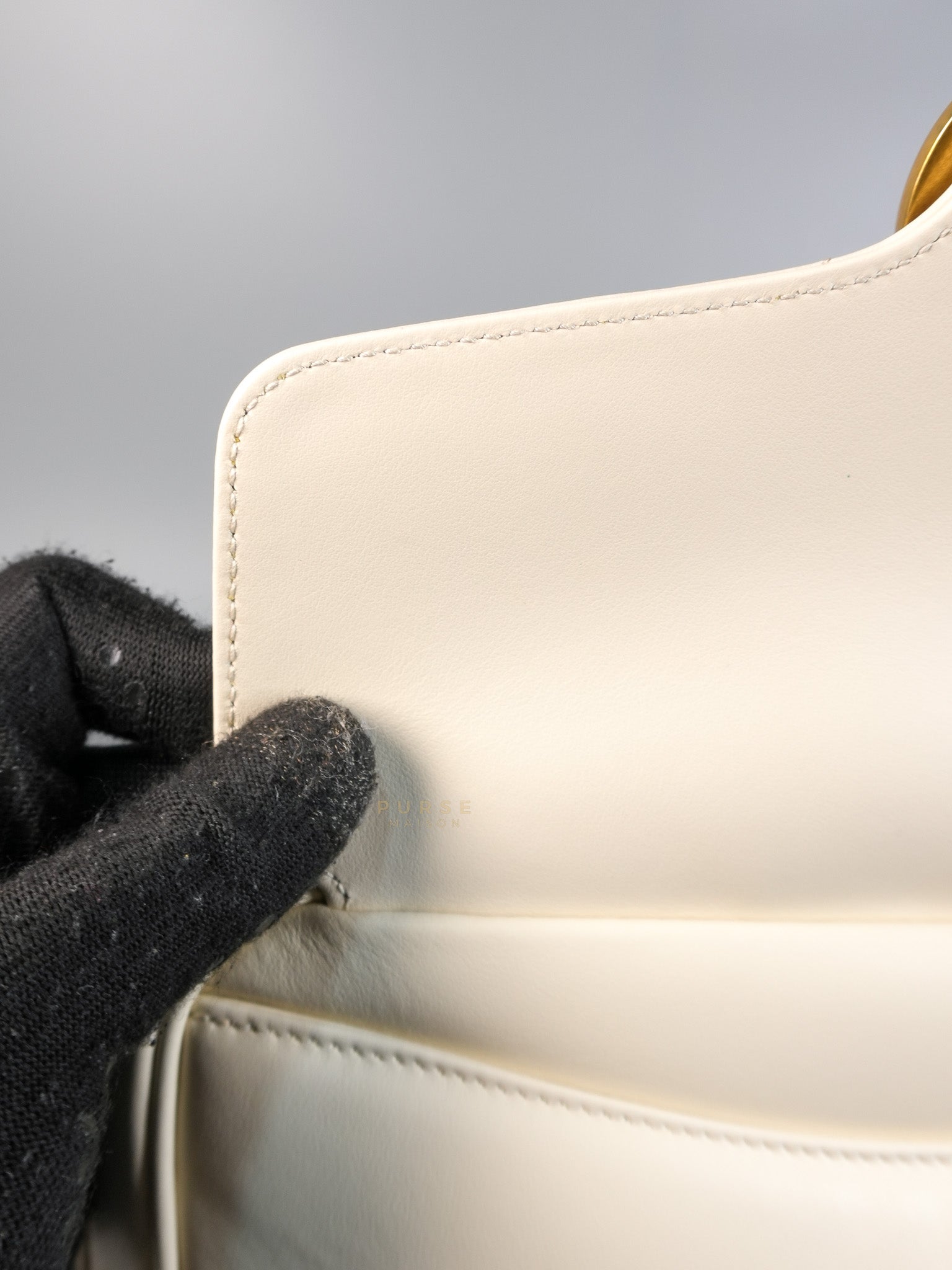 GG Marmont Top-Handle Medium in Matelassé Sylvie Web Calfskin Leather | Purse Maison Luxury Bags Shop