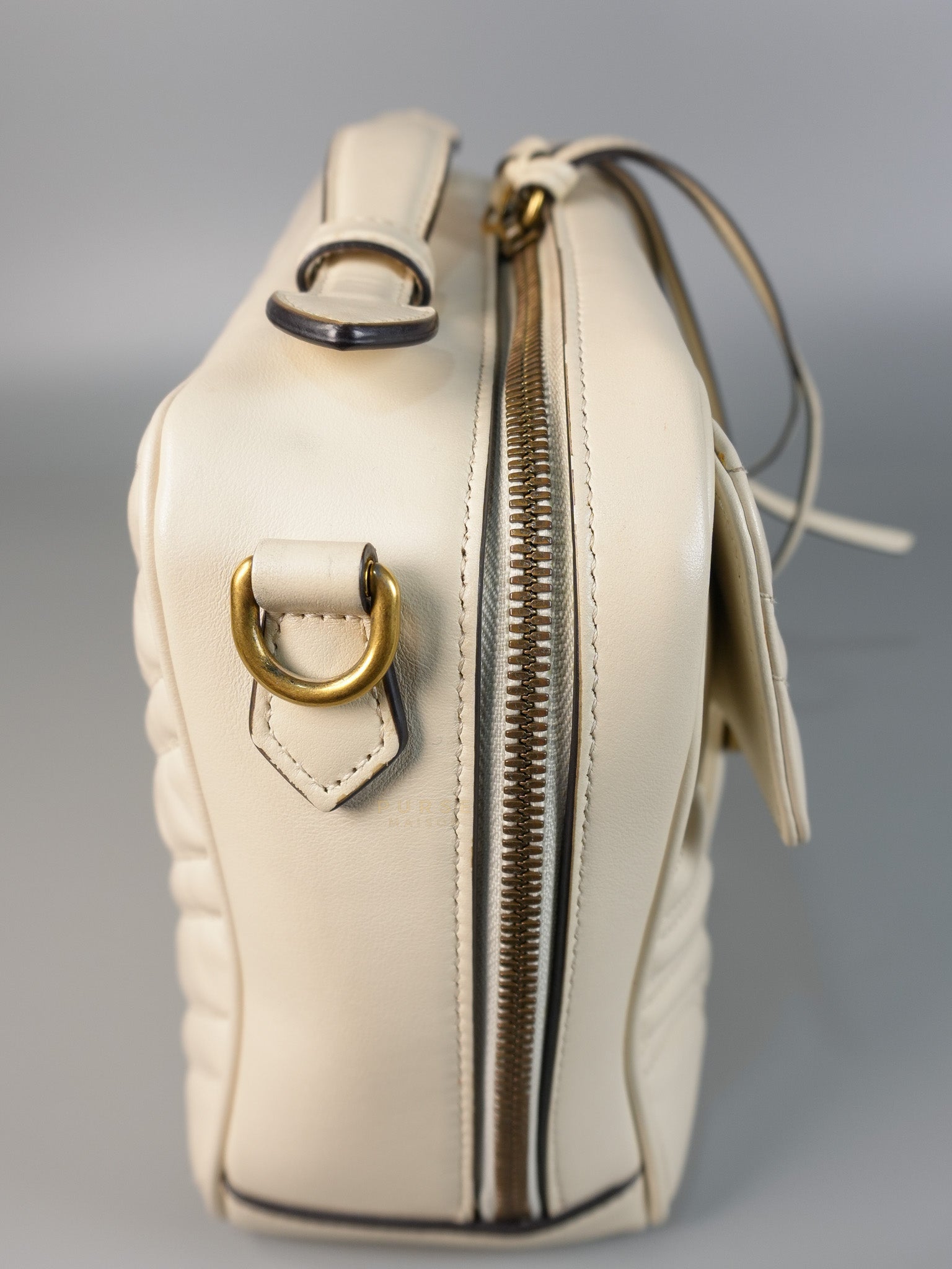 GG Marmont Top-Handle Medium in Matelassé Sylvie Web Calfskin Leather | Purse Maison Luxury Bags Shop