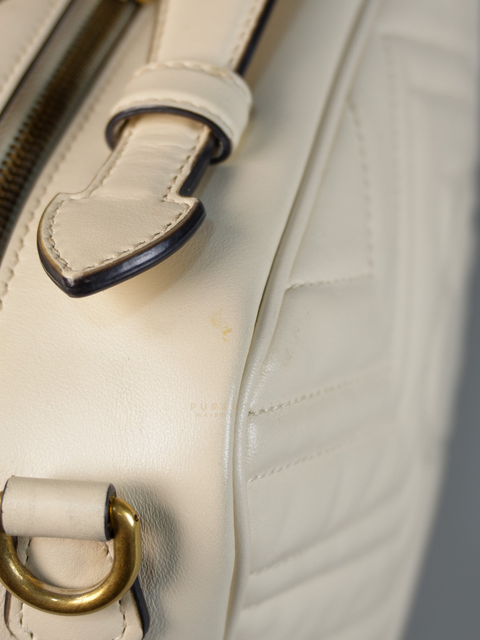 GG Marmont Top-Handle Medium in Matelassé Sylvie Web Calfskin Leather | Purse Maison Luxury Bags Shop