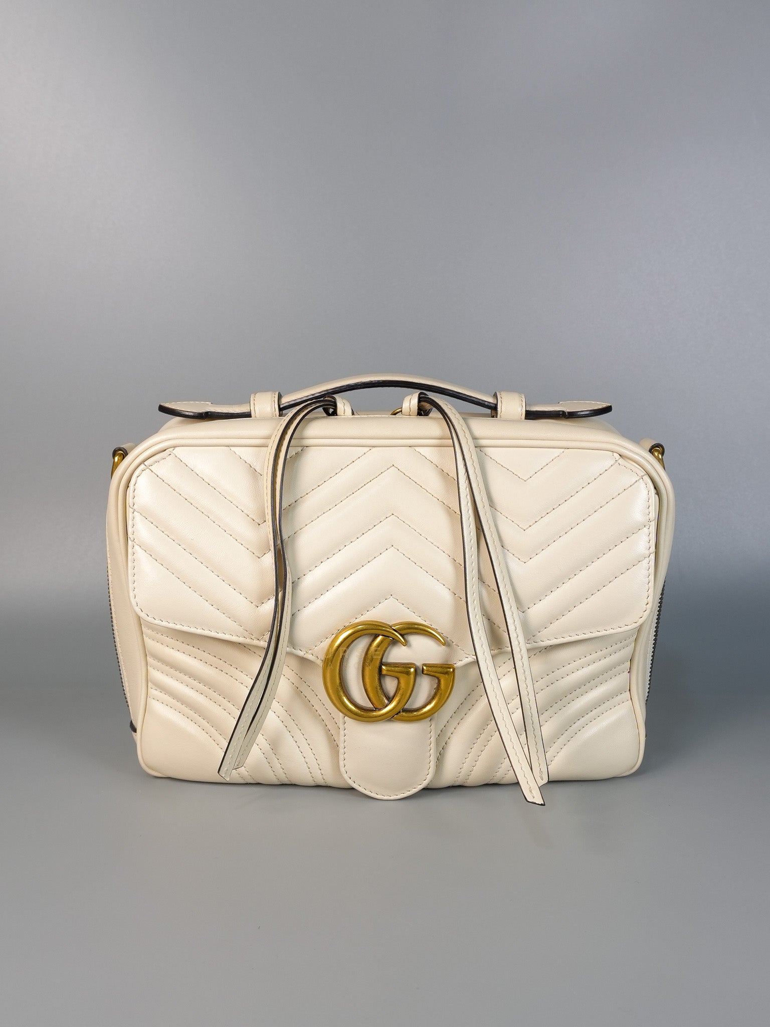 GG Marmont Top-Handle Medium in Matelassé Sylvie Web Calfskin Leather | Purse Maison Luxury Bags Shop