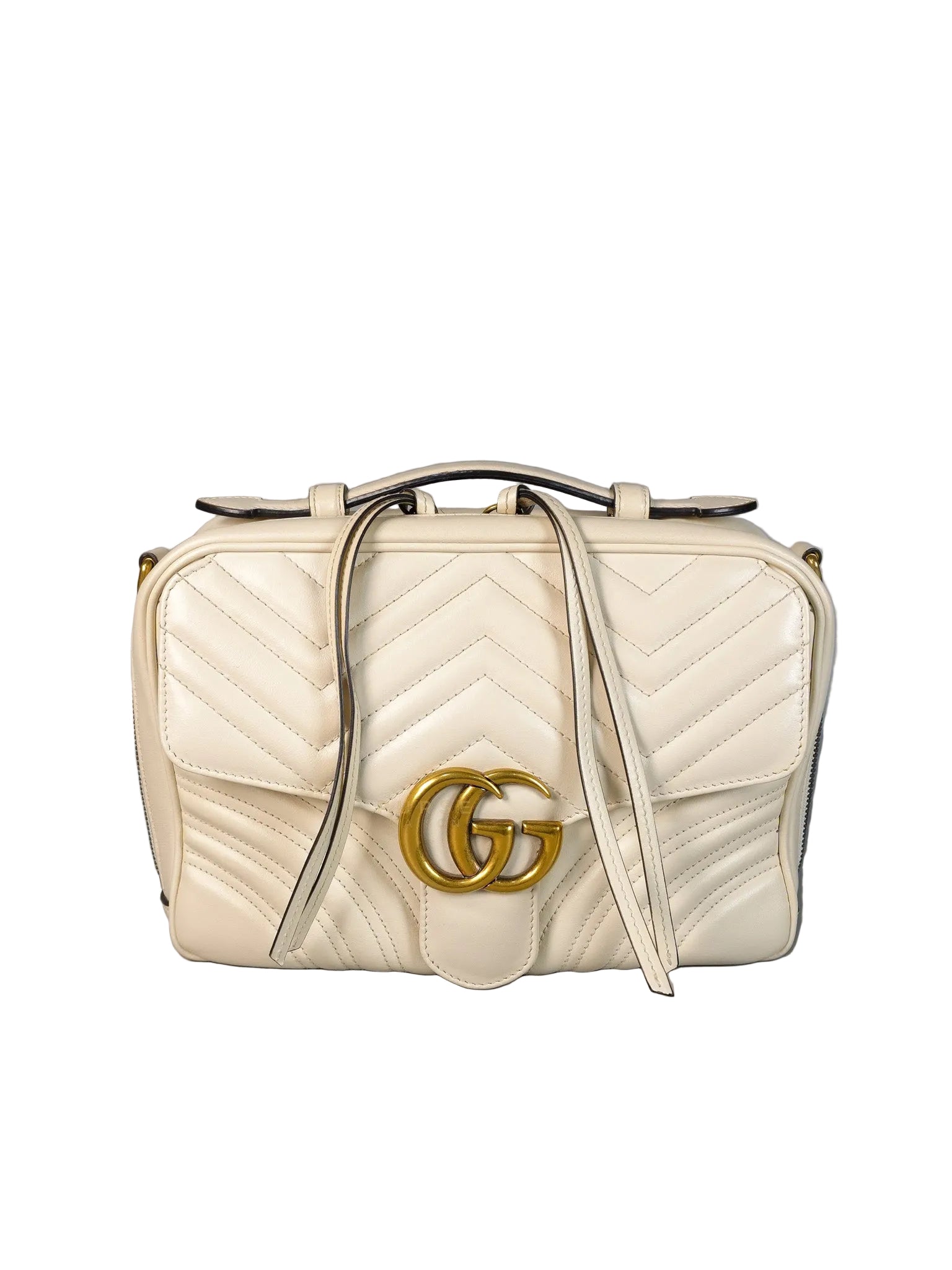 GG Marmont Top-Handle Medium in Matelassé Sylvie Web Calfskin Leather | Purse Maison Luxury Bags Shop