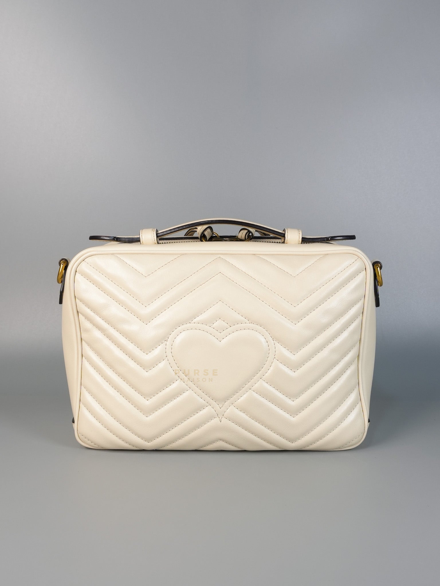 GG Marmont Top-Handle Medium in Matelassé Sylvie Web Calfskin Leather | Purse Maison Luxury Bags Shop