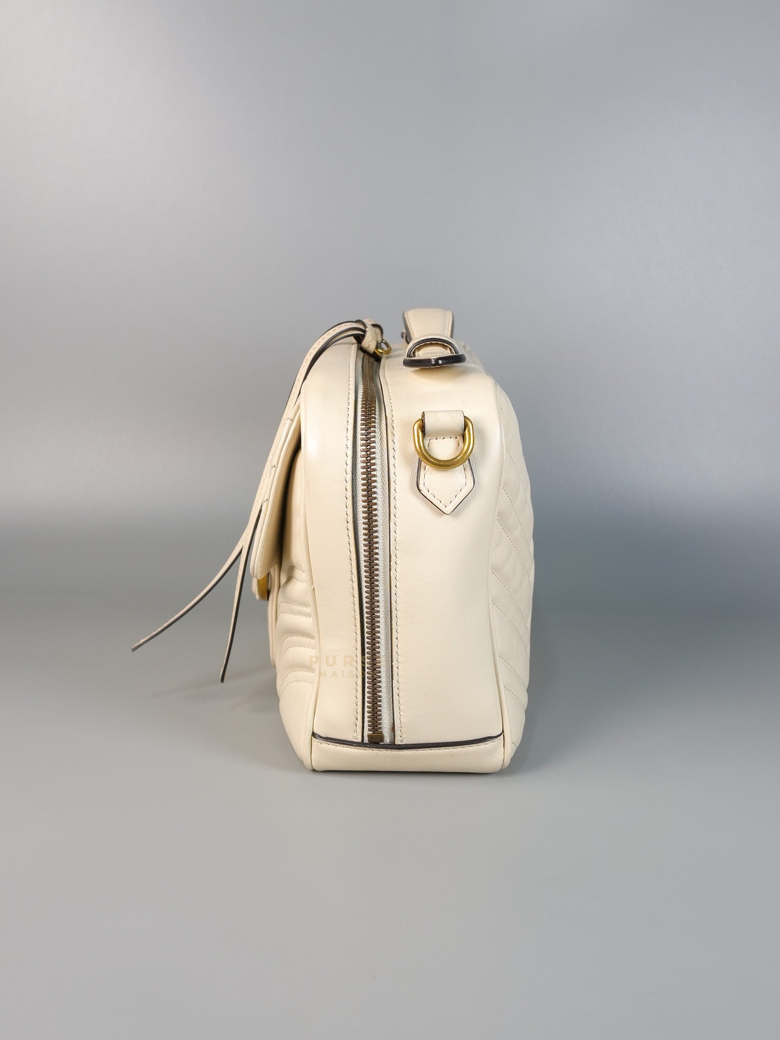 GG Marmont Top-Handle Medium in Matelassé Sylvie Web Calfskin Leather | Purse Maison Luxury Bags Shop