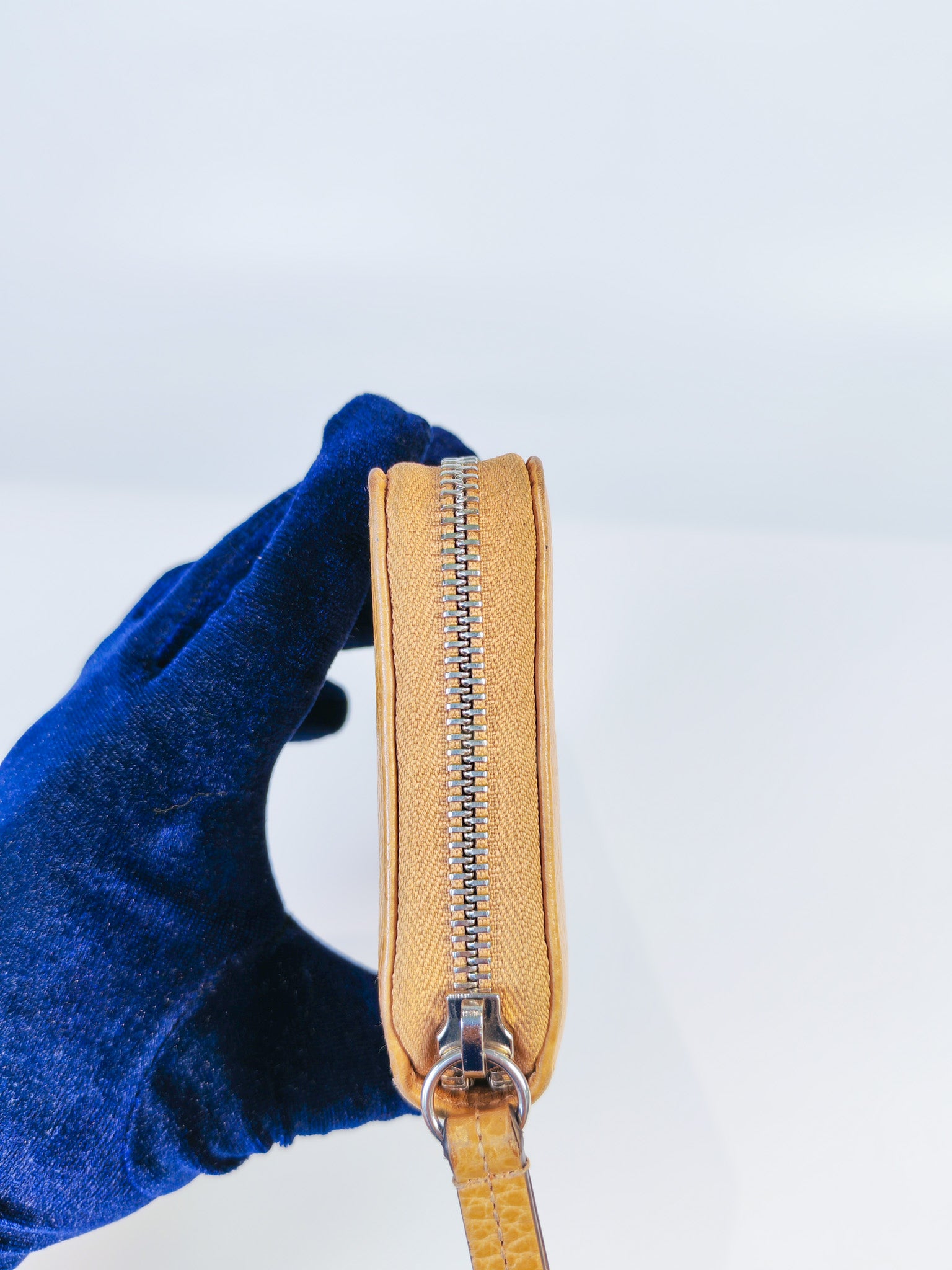 GG Marmont Zip Around Wallet in Tan Pebbled Leather | Purse Maison Luxury Bags Shop