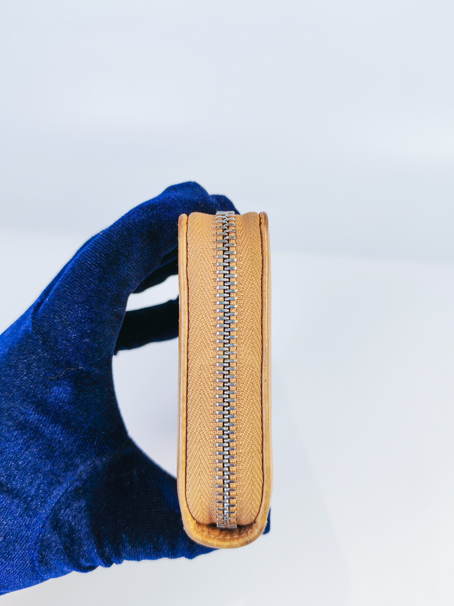 GG Marmont Zip Around Wallet in Tan Pebbled Leather | Purse Maison Luxury Bags Shop